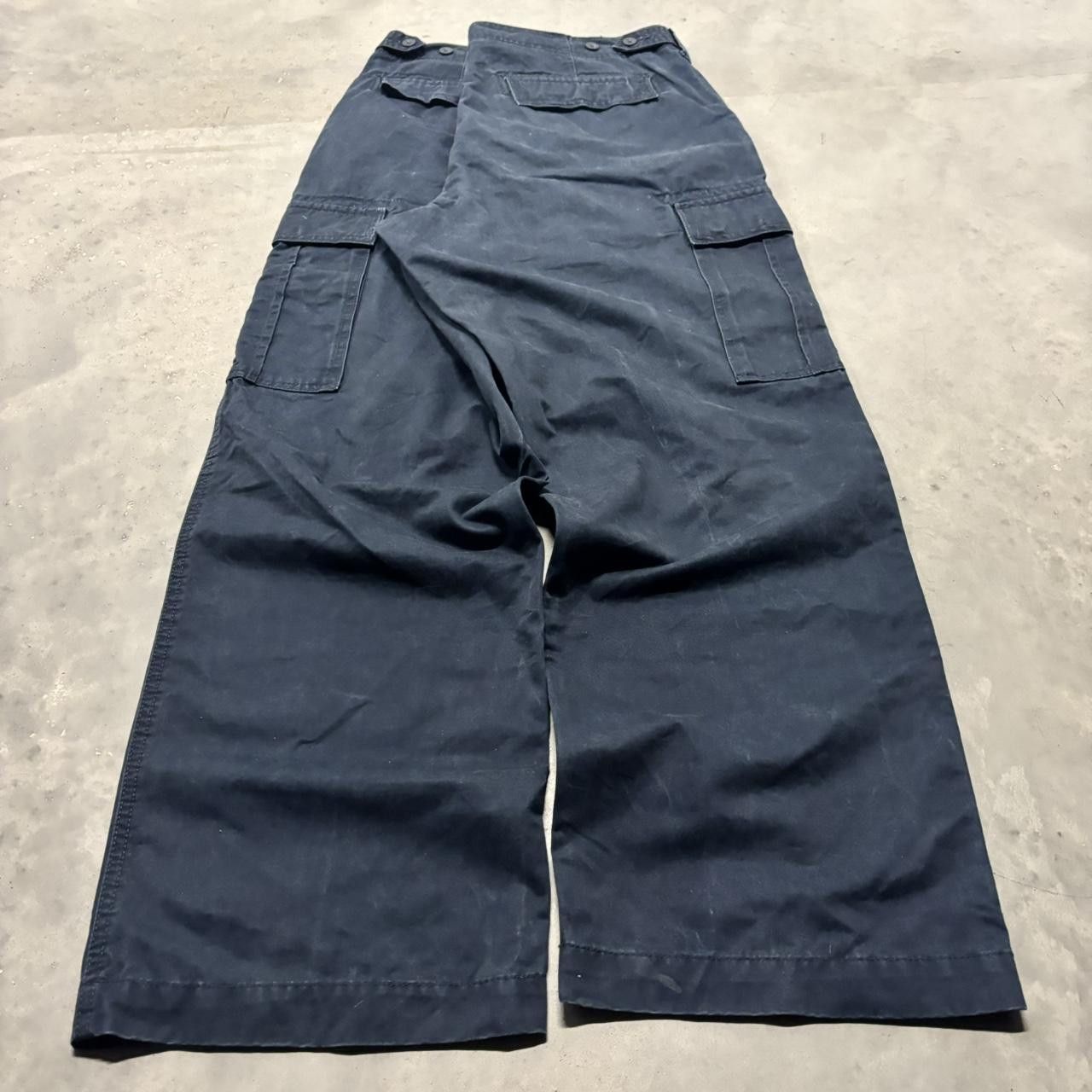 Japanese Brand × Vintage Crazy Vintage Y2K/2000s Baggy Navy Blue Skater Wide Leg Cargo Pants! Size US 40 / EU 56 - 4 Thumbnail