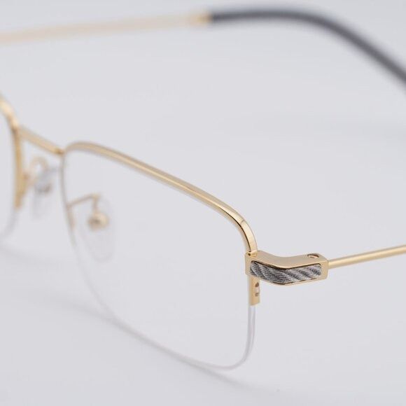 FRED Fred FG50007U 030 Eyeglasses Gold 56mm Rectangle Frame Size ONE SIZE - 6 Thumbnail