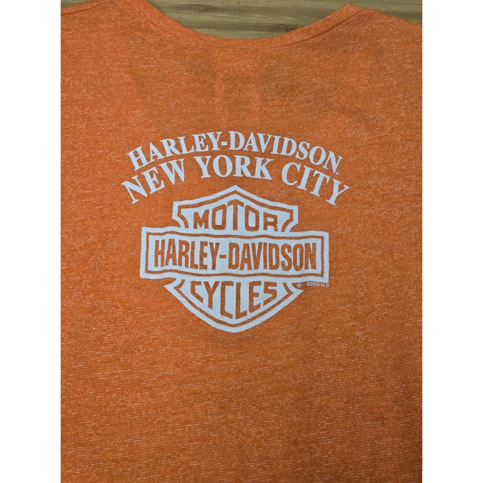 Harley Davidson VINTAGE Harley-Davidson Shirt Womens XS Orange New York City Motorcycle Graphic Tee 2014 Size XS / US 0-2 / IT 36-38 - 5 Thumbnail