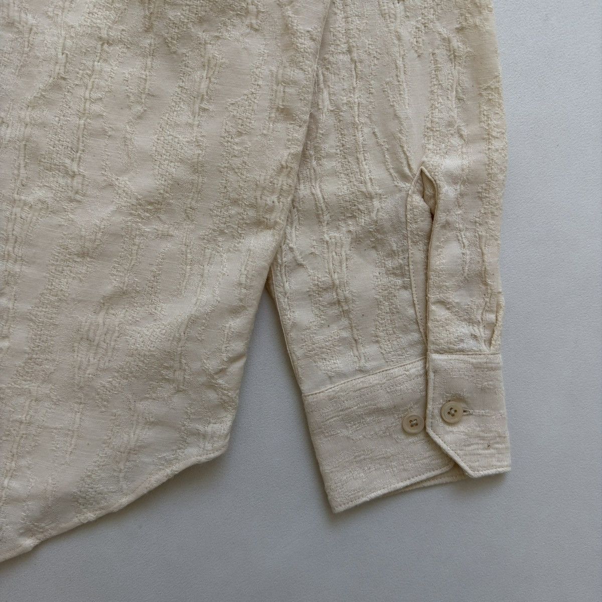 Sunflower ‘Ace’ Textured Cream Cotton Boxy Fit Shirt Size US M / EU 48-50 / 2 - 16 Thumbnail