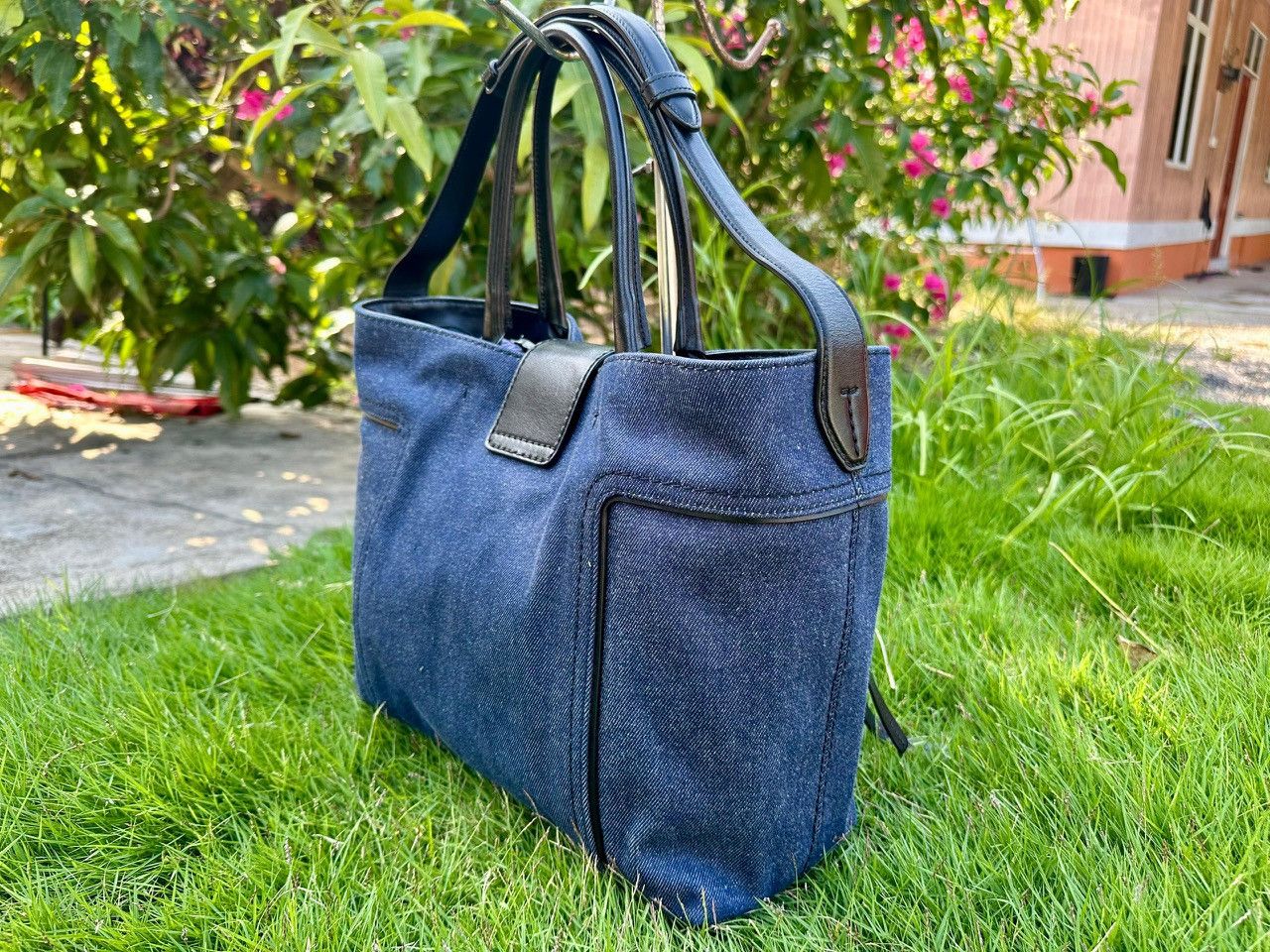 Tod's Authentic Tod’s Double T Denim Medium Shopping Tote Bag Size ONE SIZE - 3 Thumbnail