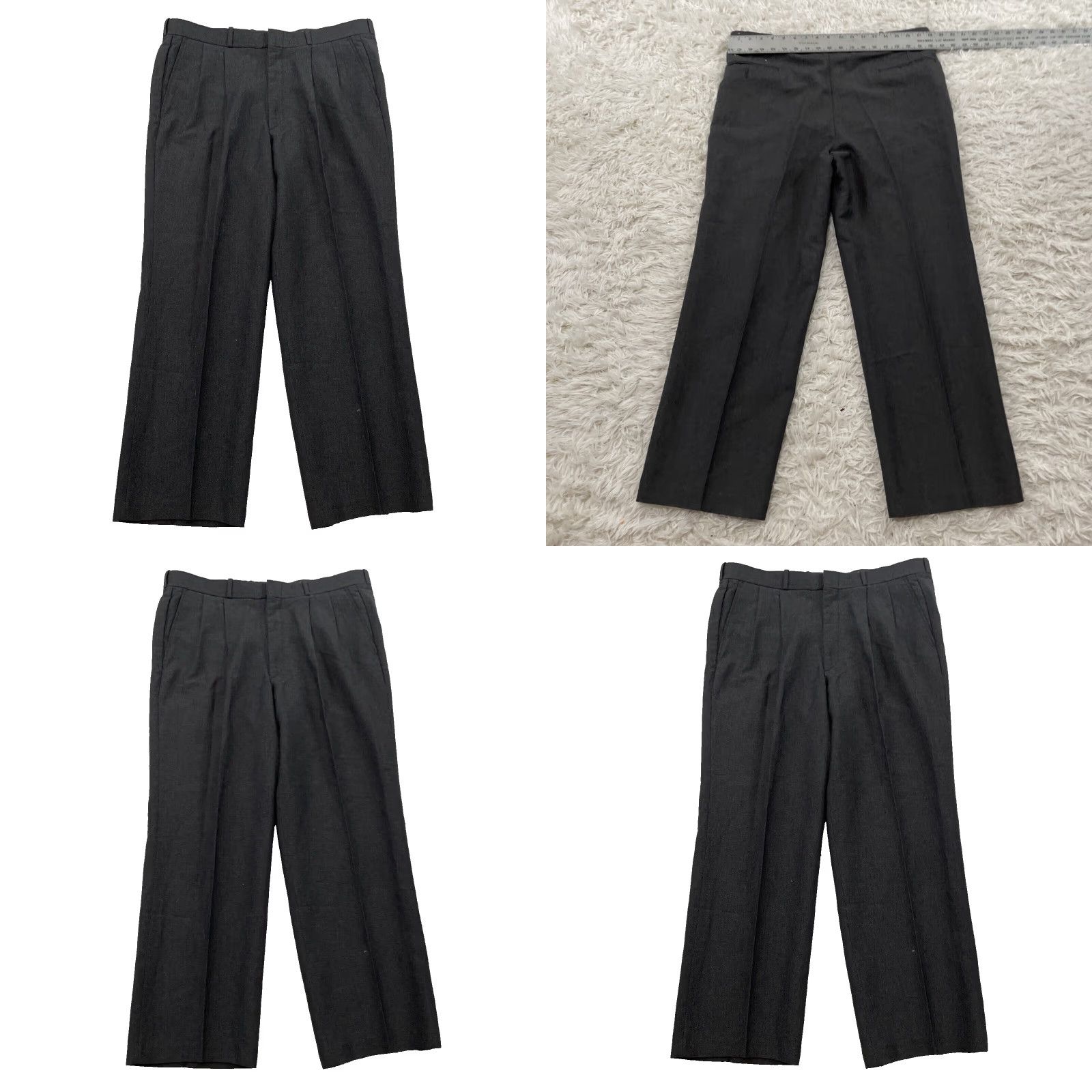 Vintage VINTAGE Pleated Wool Dress Pants Men 36x28 Gray Made USA Business Formal Trousers Size 36R - 11 Thumbnail