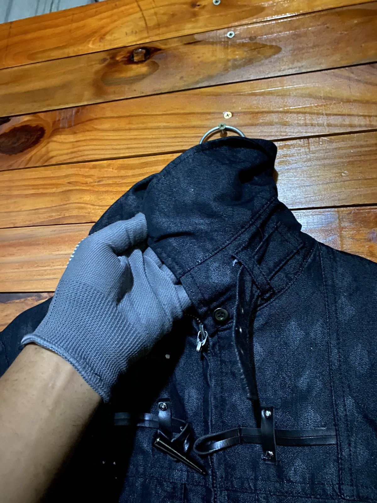 Japanese Brand MALE & CO Black Slim Fit Patterned Utility Jacket – Modern Size US S / EU 44-46 / 1 - 7 Thumbnail