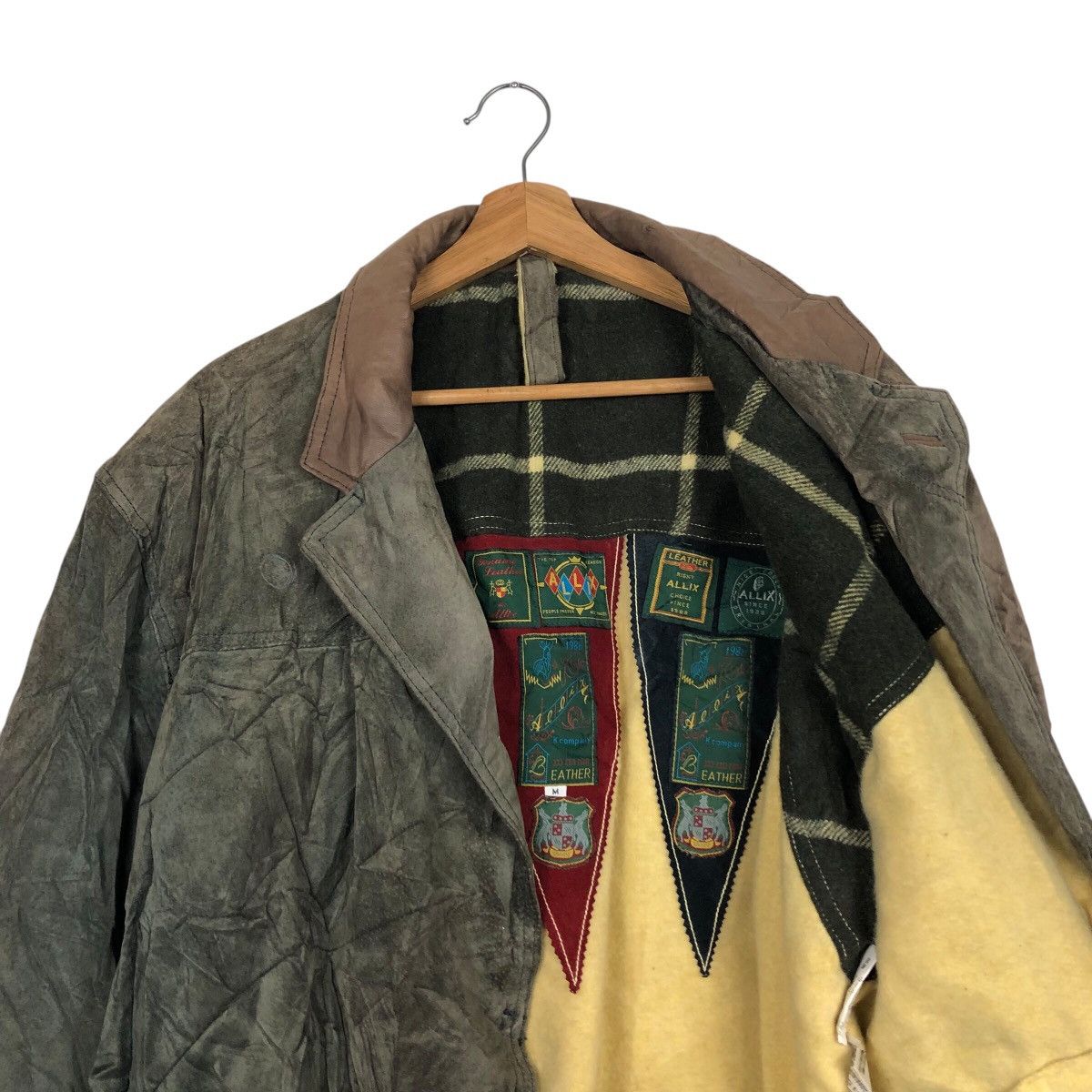 Japanese Brand × Vintage 📌Vintage Genuine Leather Bomber Jacket Allix Issey Miyake Size US M / EU 48-50 / 2 - 13 Thumbnail