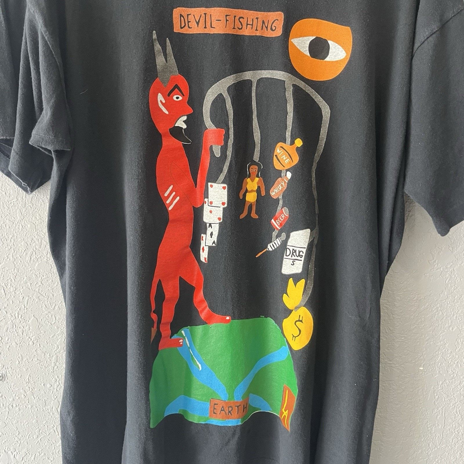 Vintage Vintage 90s House Of Blues Devil-fishing Tshirt Mens Large S Size US L / EU 52-54 / 3 - 2 Thumbnail