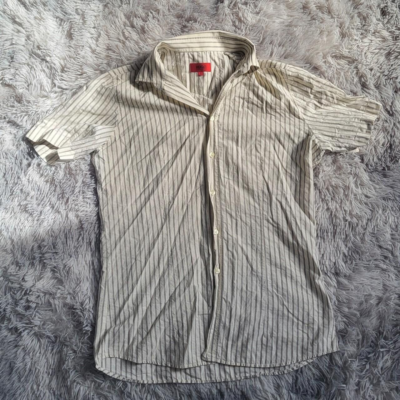 Hugo Boss Hugo Boss Men's Grey and Cream Shirt - Size L Size US L / EU 52-54 / 3 - 1 Thumbnail