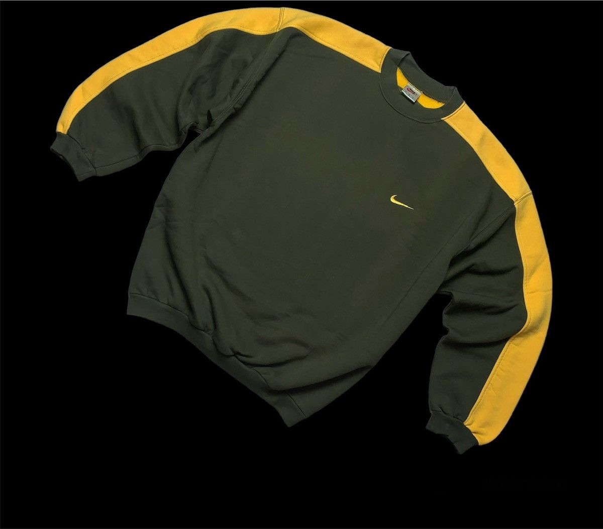 Nike × Vintage Vintage sweatshirt Nike swoosh USA Khaki size XL Size US XL / EU 56 / 4 - 1 Thumbnail