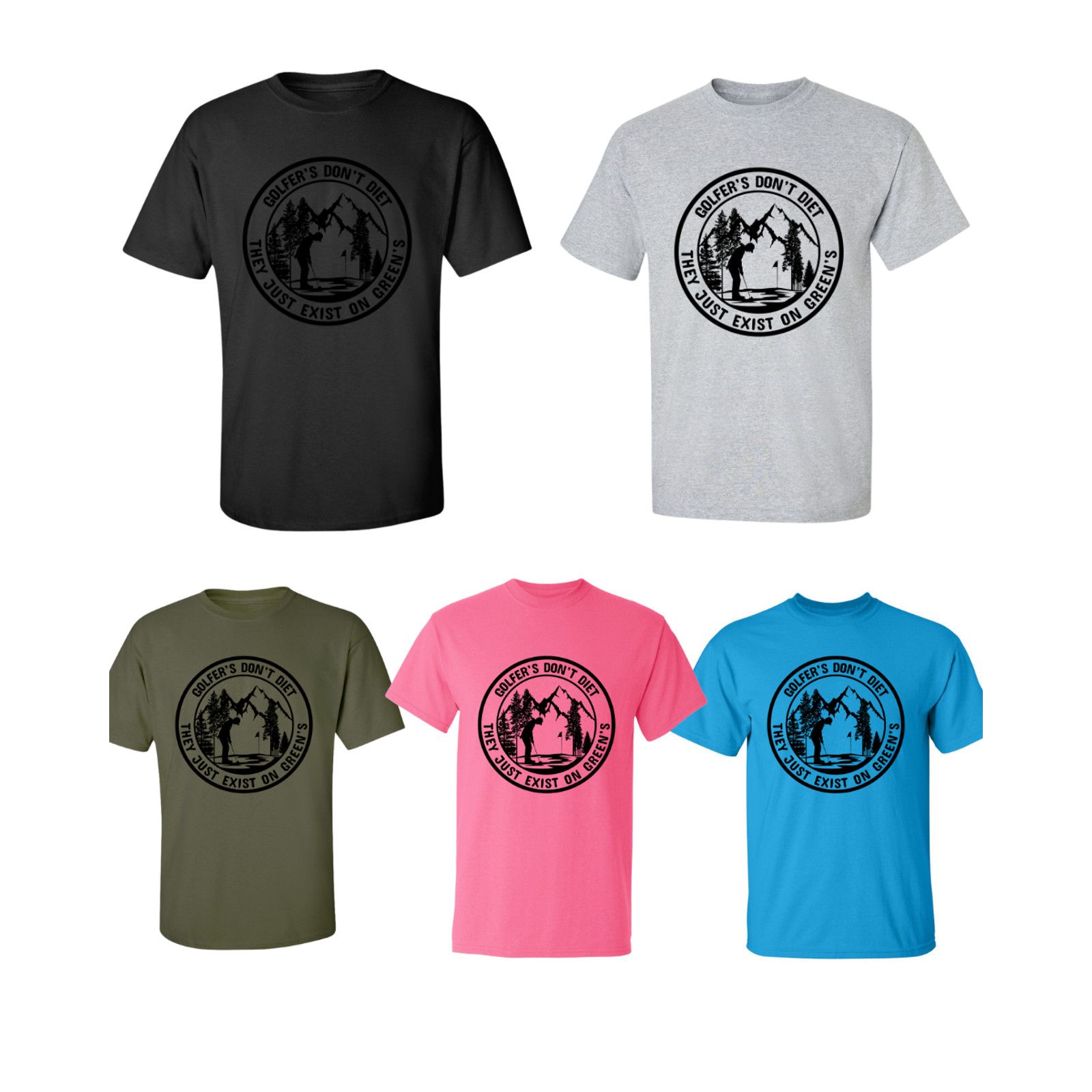 Gildan Golfers Don't Diet On Greens Funny Man Putting T-Shirt Size US L / EU 52-54 / 3 - 2 Thumbnail