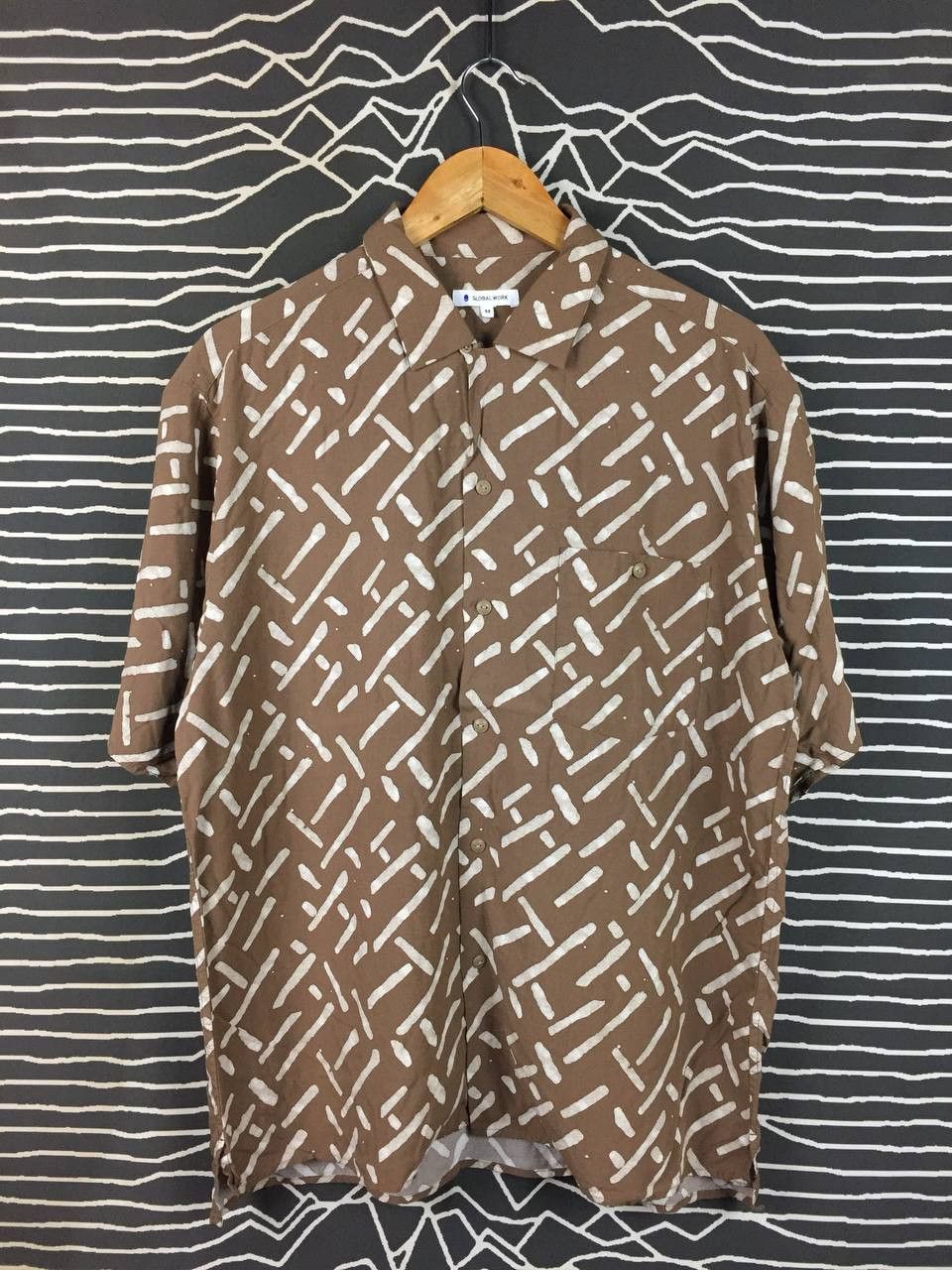 Global Work Global Work Abstract Brushstroke Rayon Camp Collar Shirt Size US M / EU 48-50 / 2 - 1 Thumbnail