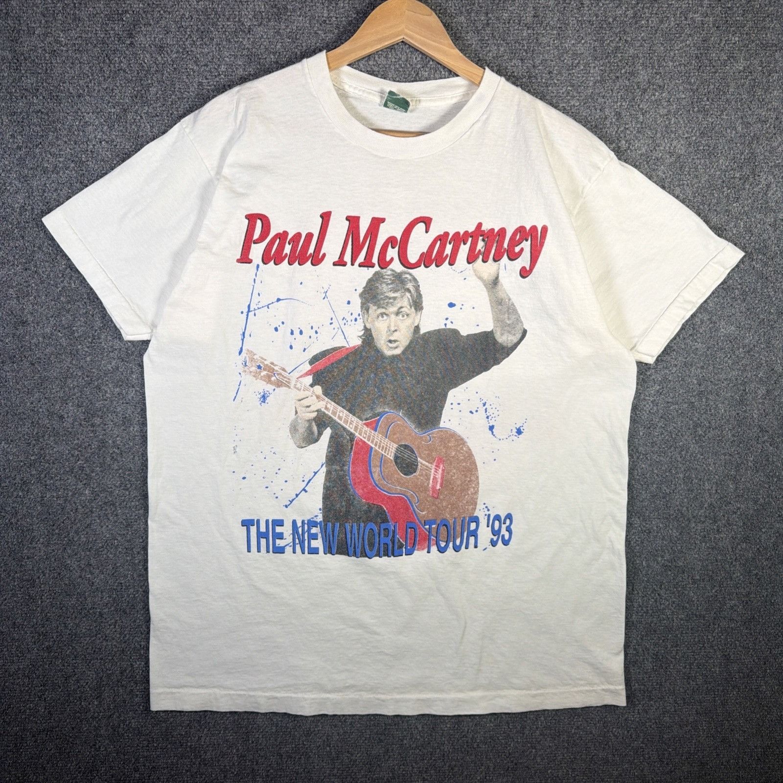 Vintage Paul McCartney Shirt Mens XL White 90s World Tour