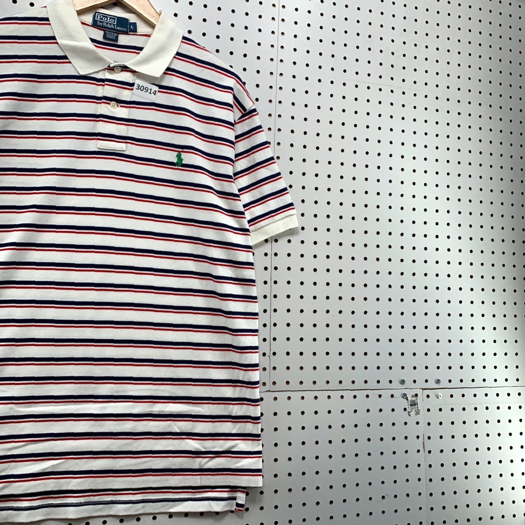 Ralph Lauren VINTAGE Polo Ralph Lauren Shirt Mens Large White Blue Red Striped Casual 24X30 Size US L / EU 52-54 / 3 - 4 Thumbnail