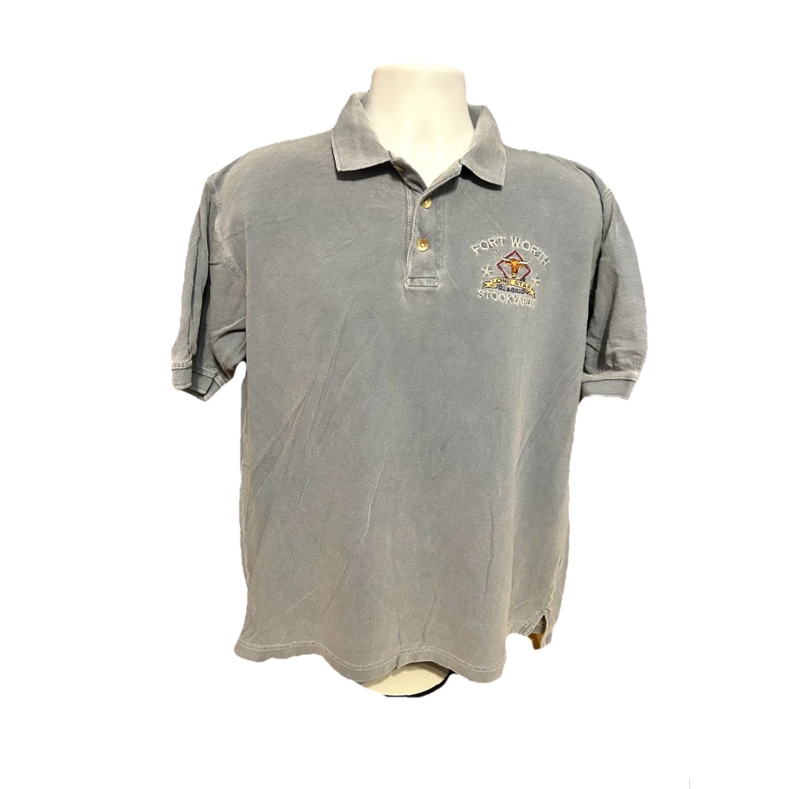 Vintage VINTAGE Fort Worth Stockyards Lone Star Classic Polo Shirt Men Medium Gray Embroider Size US M / EU 48-50 / 2 - 3 Thumbnail