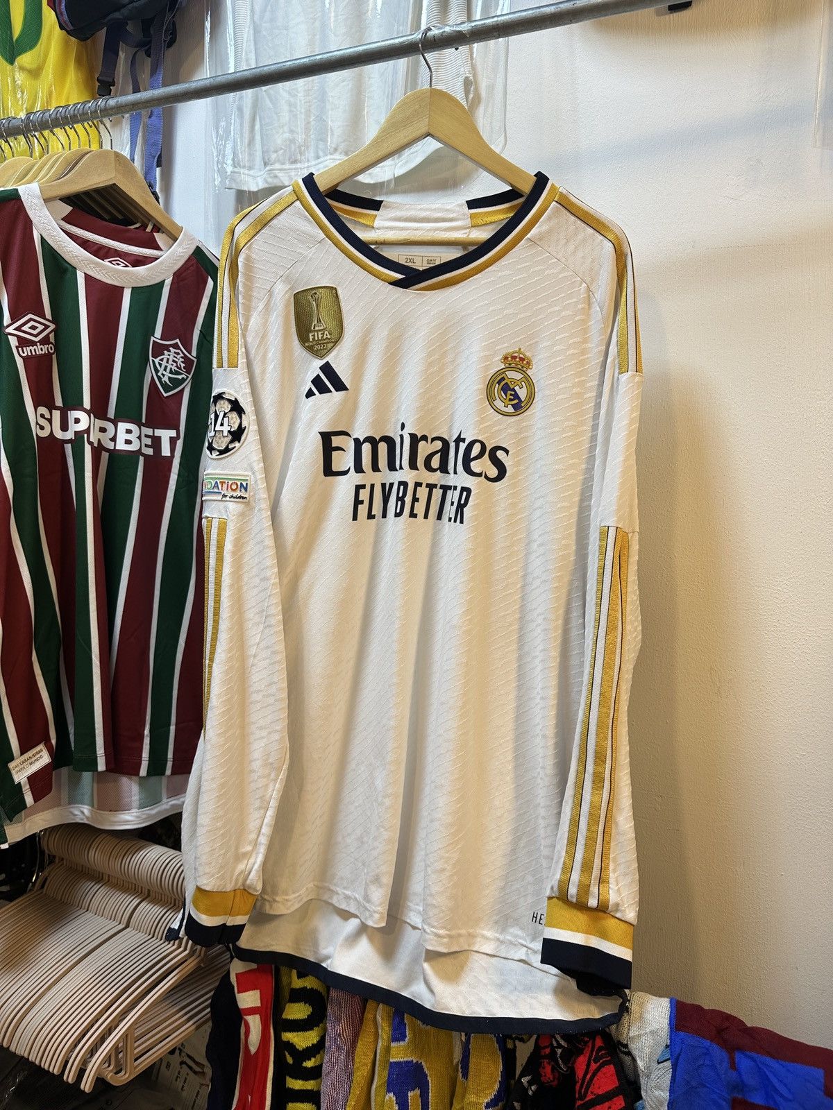 Adidas 2023-2024 RealMadridLongSleevesHomeKitPlayerVersionBECKHAM23 Size US XXL / EU 58 / 5 - 1 Thumbnail