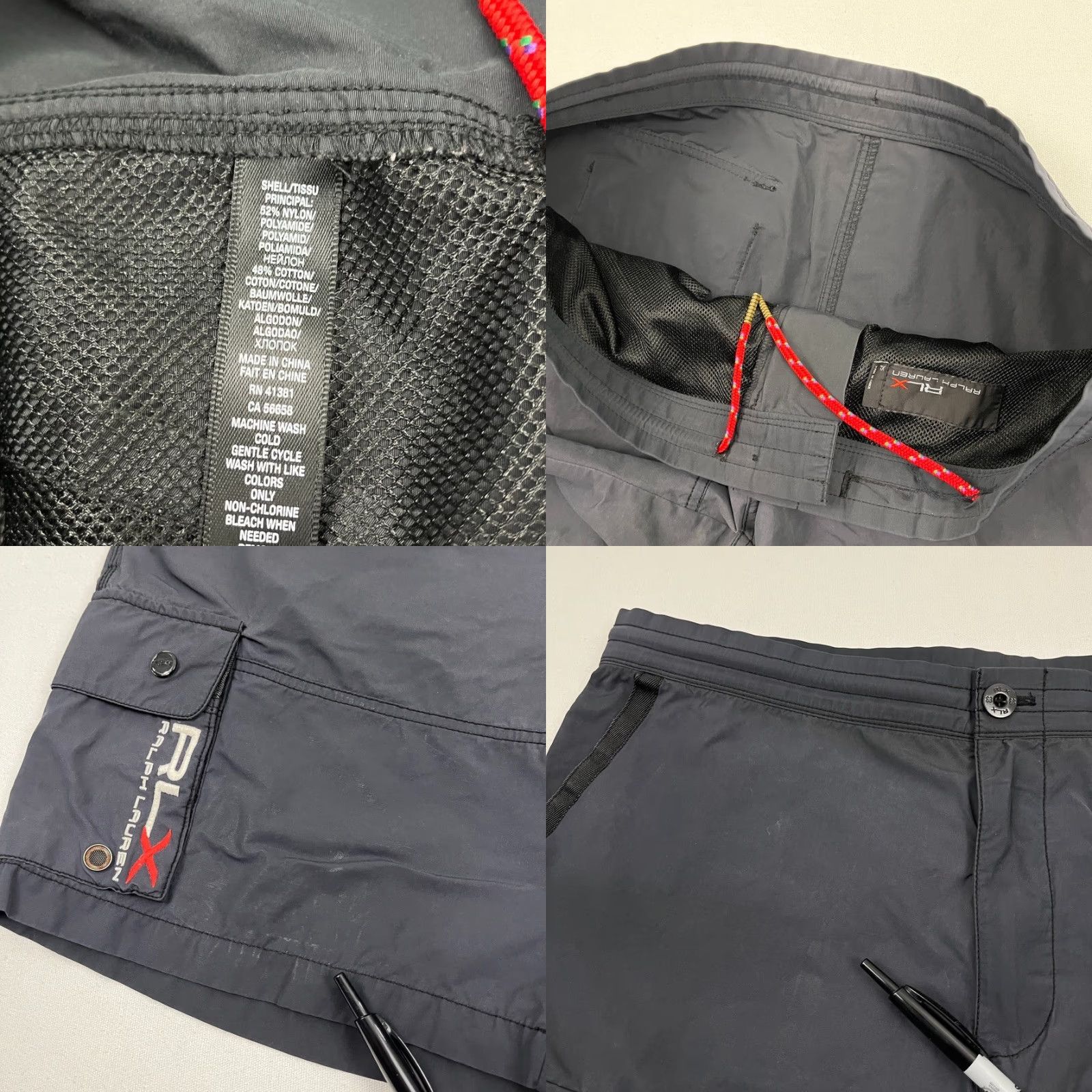 RLX Ralph Lauren RLX Ralph Lauren Cargo Shorts Mens XL 38 x 7.5" Black Nylon Swimming Hiking Board Shorts Solid Breathable Pockets Mens Size US 36 / EU 52 - 8 Thumbnail