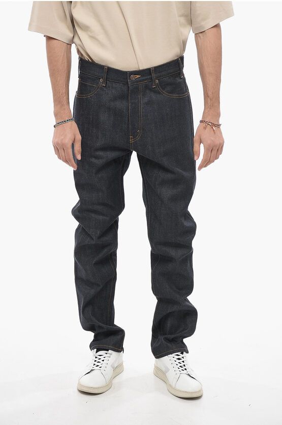 image of Celine 5 Pocket Regular Fit Dark Wash Denims 18Cm in Blue, Men's (Size 33)