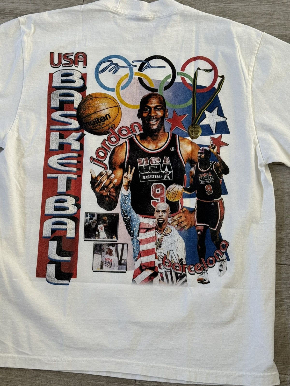 Other Tapped In Sneakers 1992 Team USA Jordan White Tee Sz L Large Size US L / EU 52-54 / 3 - 5 Thumbnail