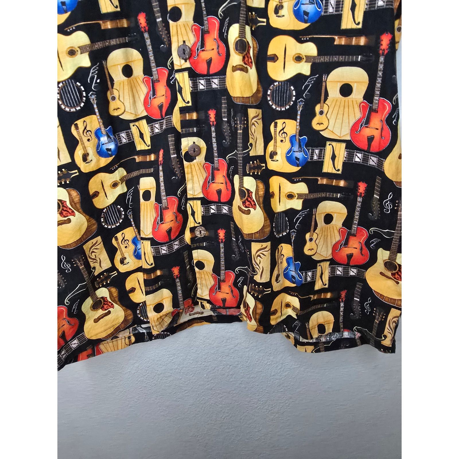 Vintage Vintage Max Boxxer Shirt Guitar AOP Hawaiian Button Down Size US L / EU 52-54 / 3 - 4 Thumbnail
