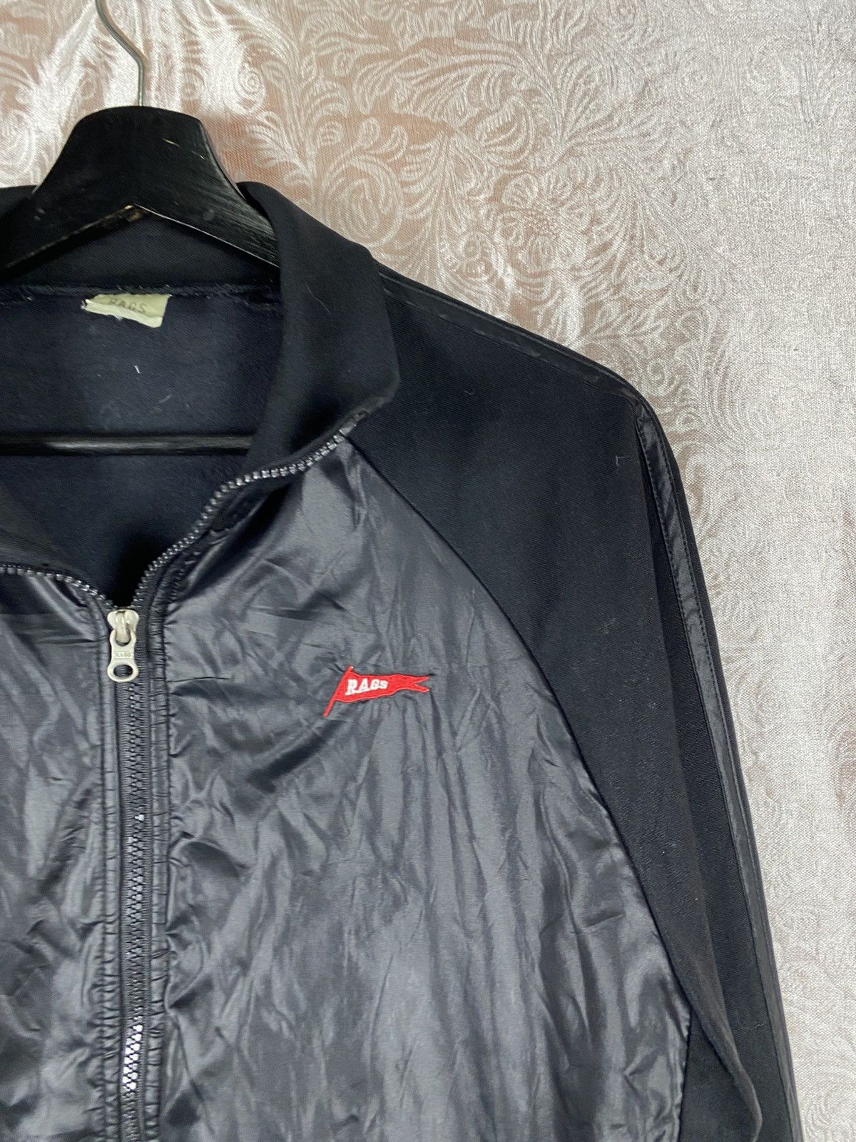 Japanese Brand Vintage RAGS Track Jacket Black Full Zip Minimal Sportswear Size US M / EU 48-50 / 2 - 6 Thumbnail