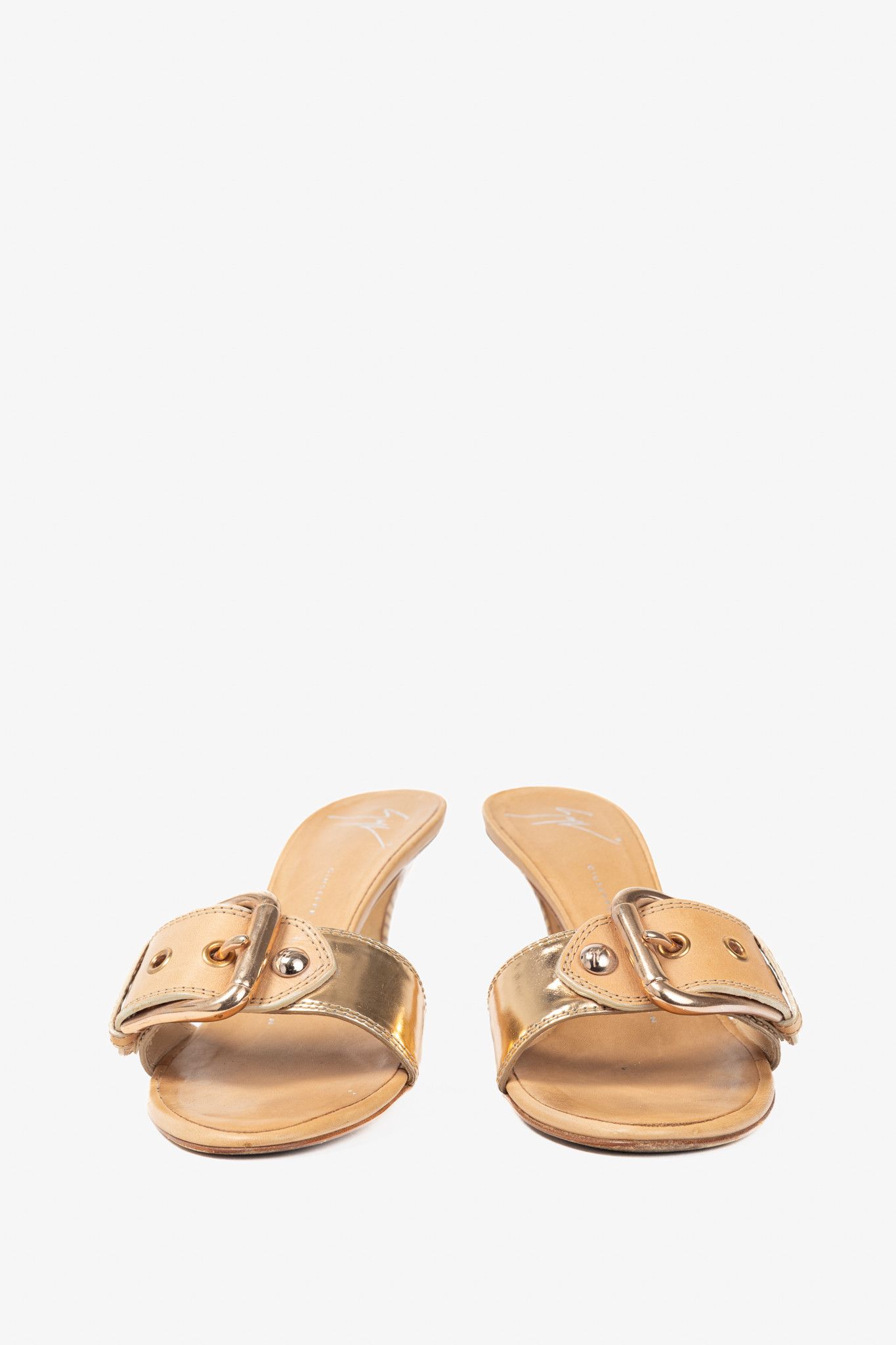 Giuseppe Zanotti Giuseppe Zanotti Camel Leather Buckled Mule Sandals Size US 6.5 / IT 36.5 - 3 Thumbnail