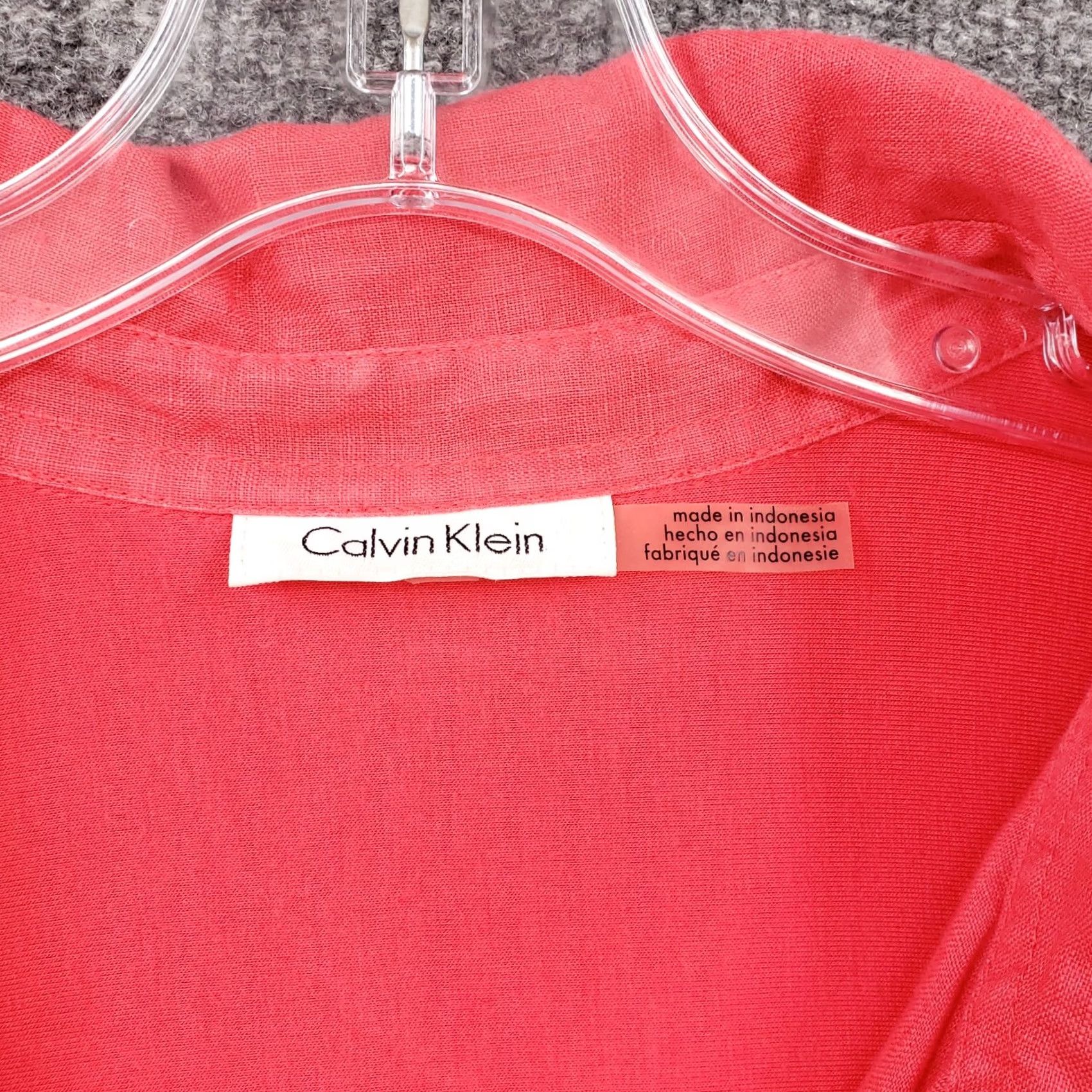 Calvin Klein Calvin Klein Shirt Womens 20 Plus Red Button-Up Tunic Long Sleeves Hi-Low Size 3XL / US 20-22 - 3 Thumbnail