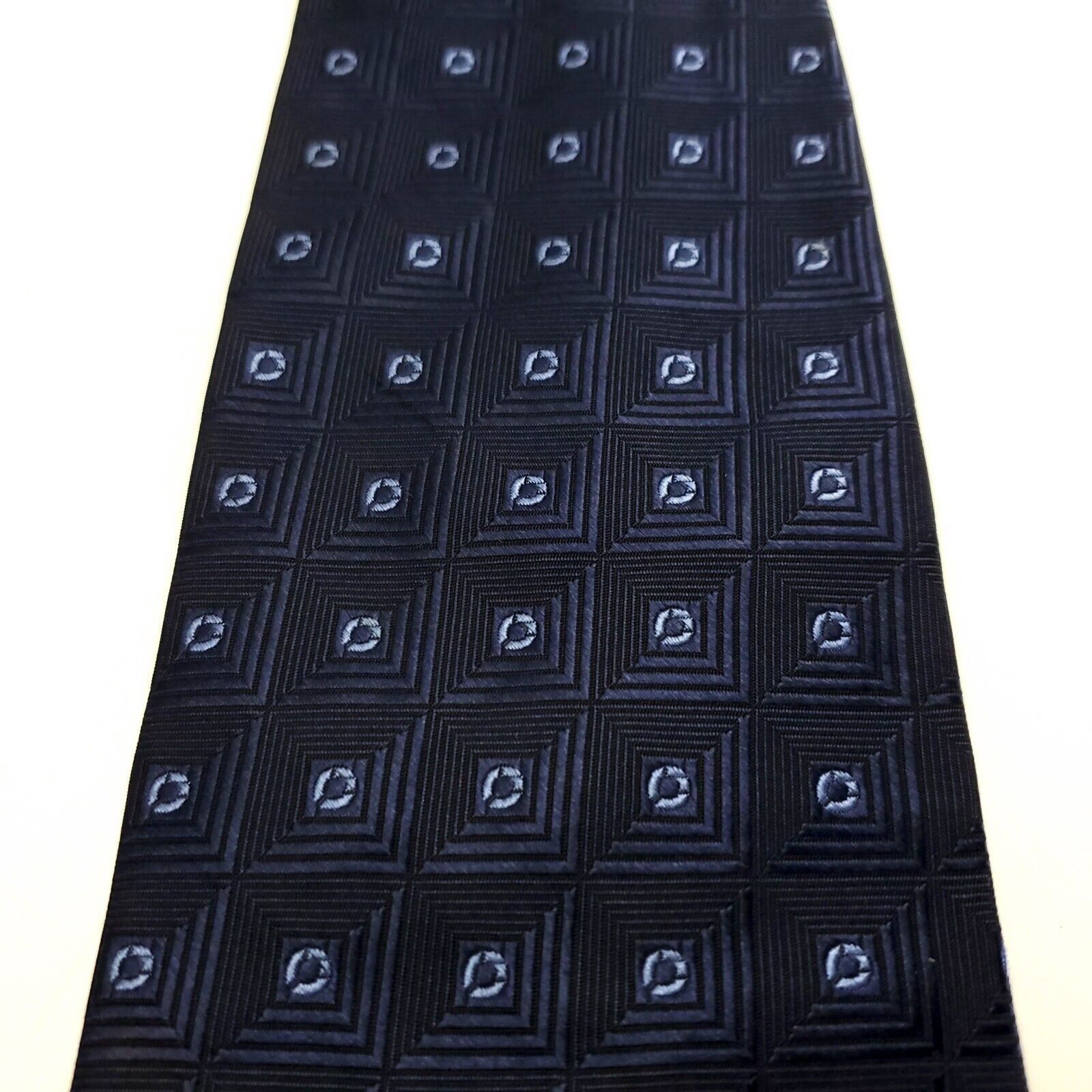 Nautica Nautica Blue Woven Geometric Wide Silk Tie Size ONE SIZE - 2 Thumbnail
