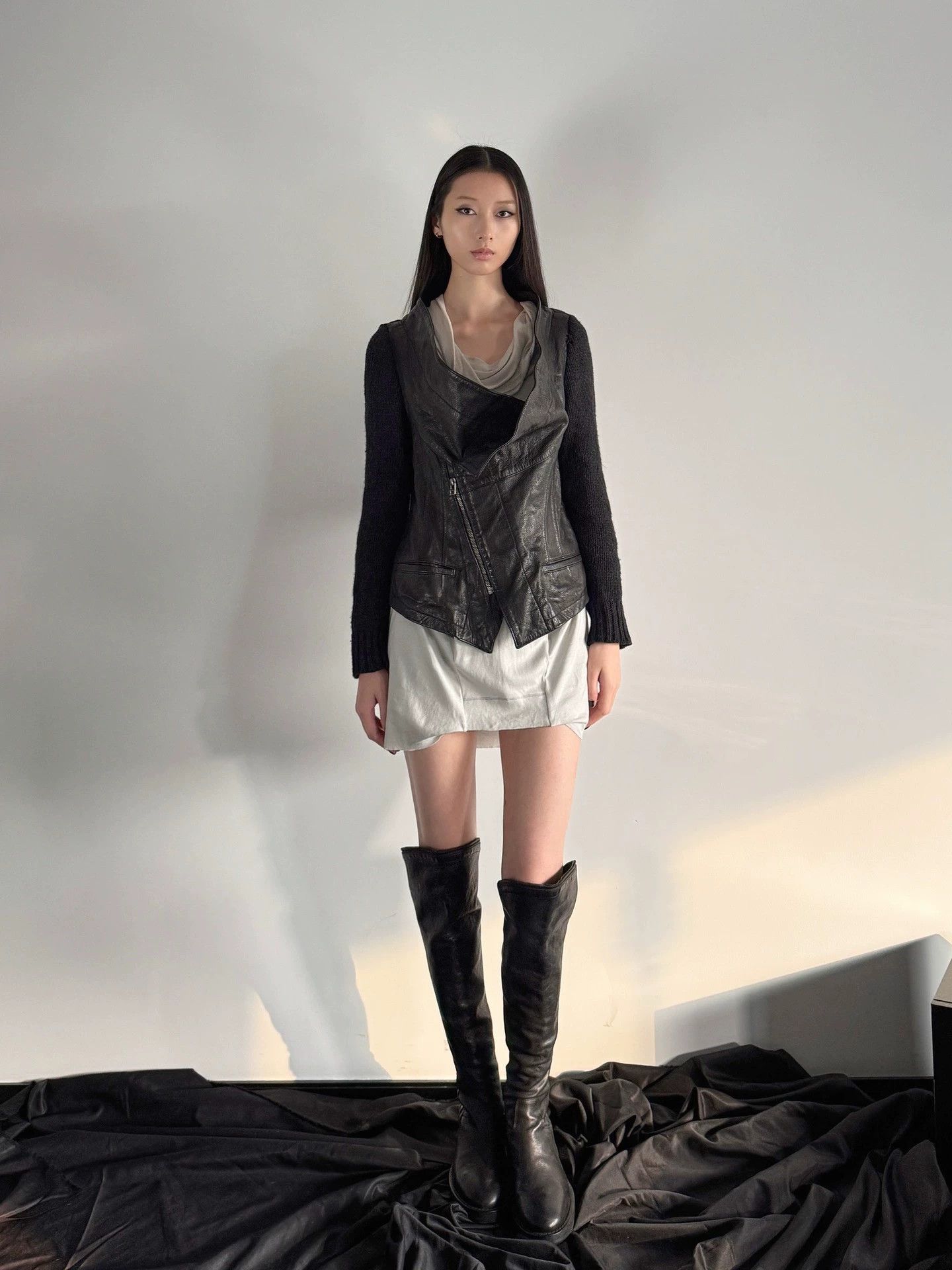 Yohji Yamamoto Yohji Yamamoto Limi Feu Goatskin-Wool Knit Jacket S Vtg Size S / US 4 / IT 40 - 1 Thumbnail