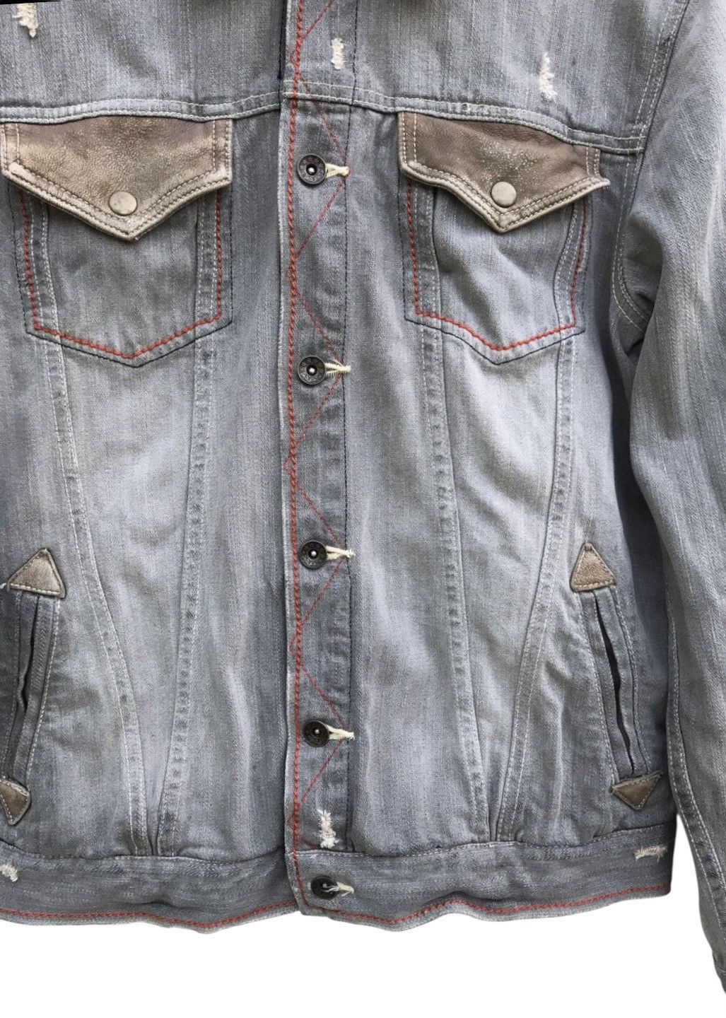 Japanese Brand Hybrid Co Distressed Denim Trucker Jacket Size US S / EU 44-46 / 1 - 3 Thumbnail