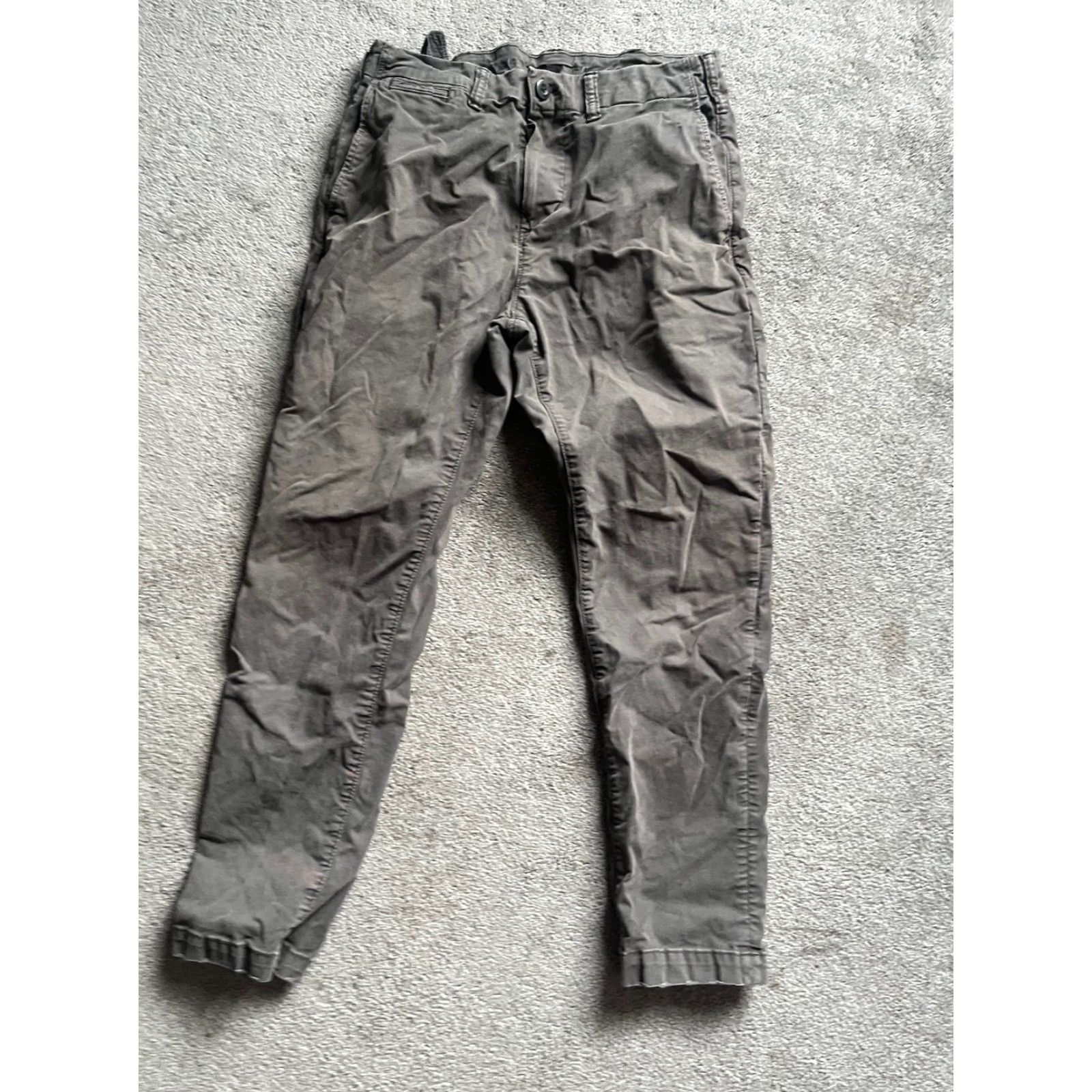 American Eagle Outfitters American Eagle Athletic Fit Chino Pants Mens 30x30 Gray Flex Twill Casual Size US 30 / EU 46 - 3 Thumbnail