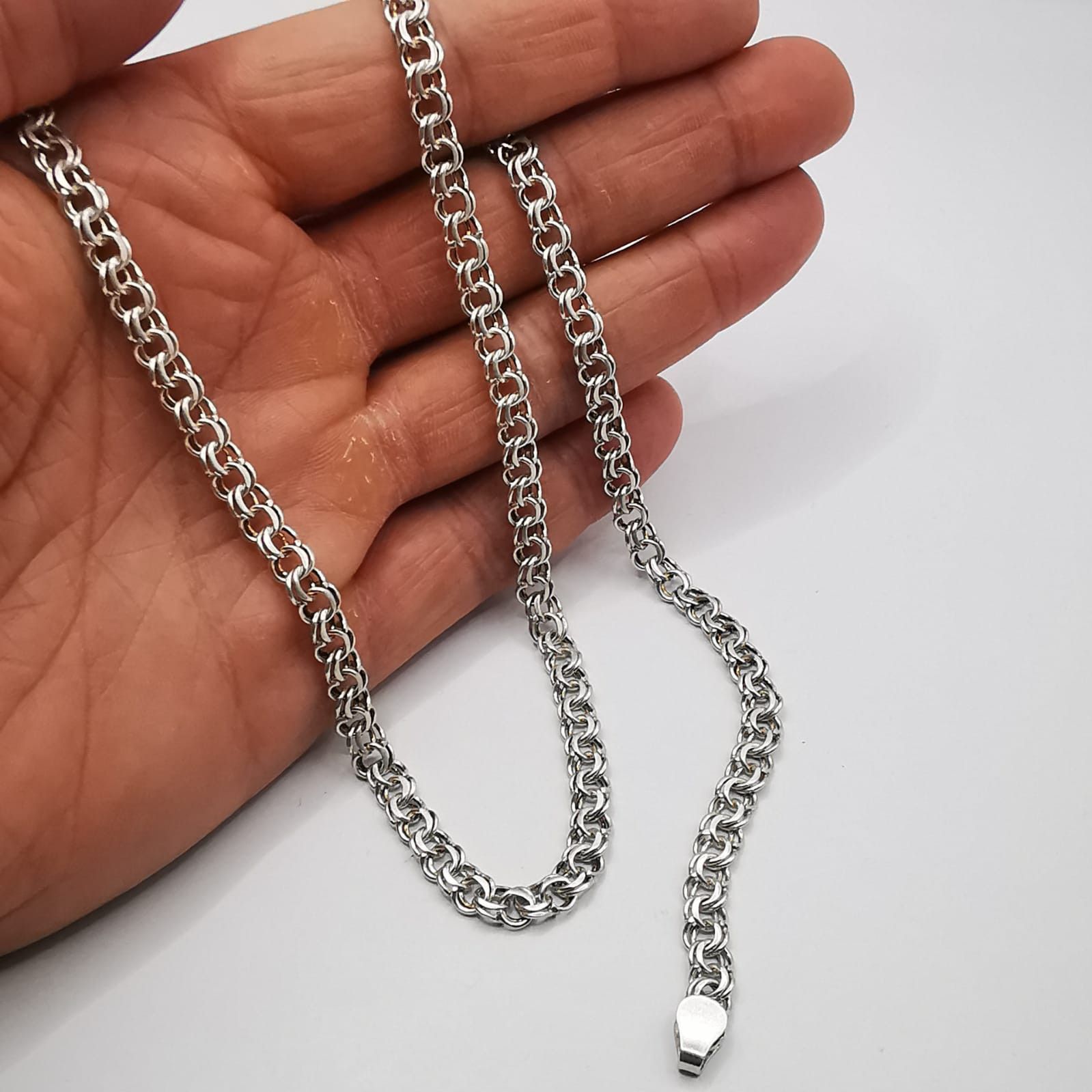 Sterling Silver Vintage Statement Jewelry Chain, 925 Sterling Silver 19,57g Size ONE SIZE - 3 Thumbnail