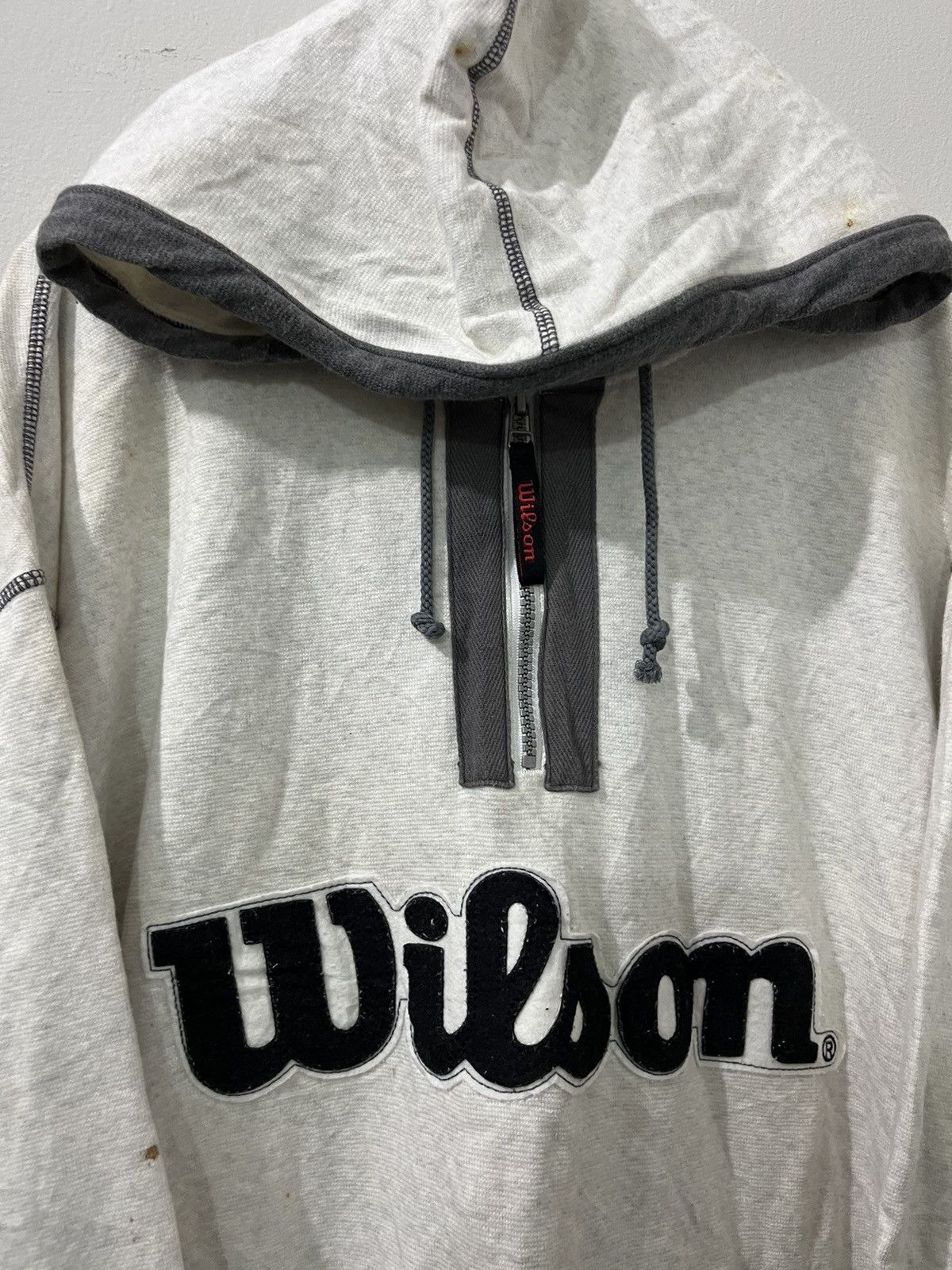 Wilson 🎱90s WILSON BIG LOGO HOODIE ZIPPER Size US XL / EU 56 / 4 - 4 Thumbnail