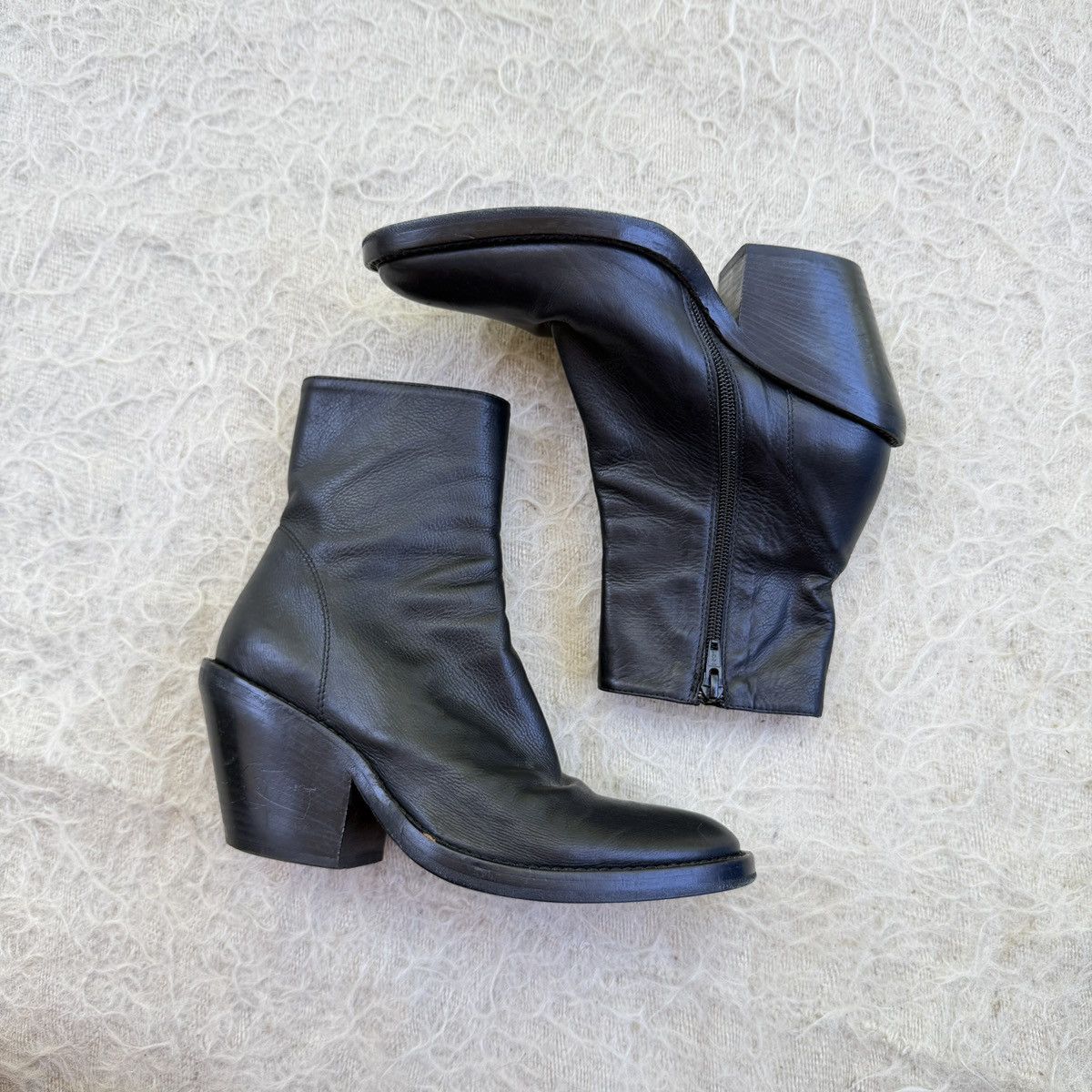 Ann Demeulemeester Ann Demeulemesster Black Leather Ankle Boots- Size 37 Size US 7 / IT 37 - 1 Thumbnail