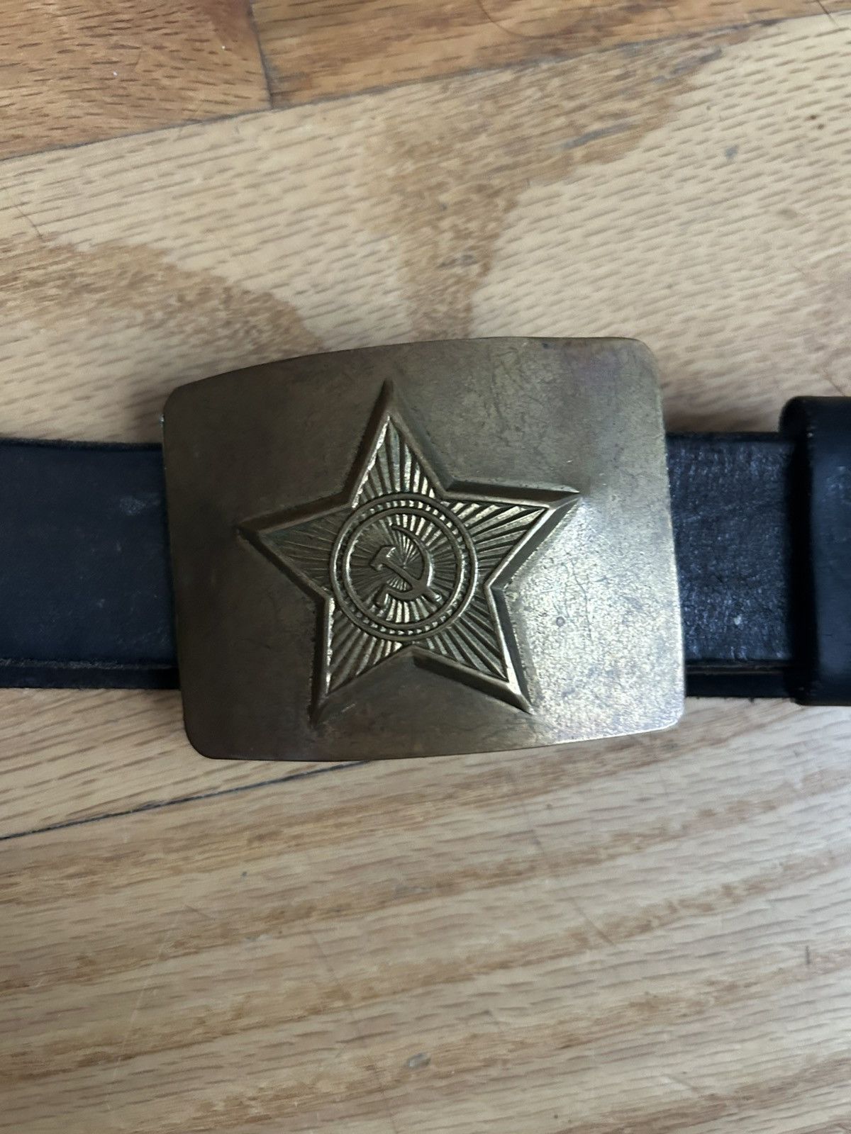 Vintage USSR Belt & Buckle Size 32 - 1 Thumbnail