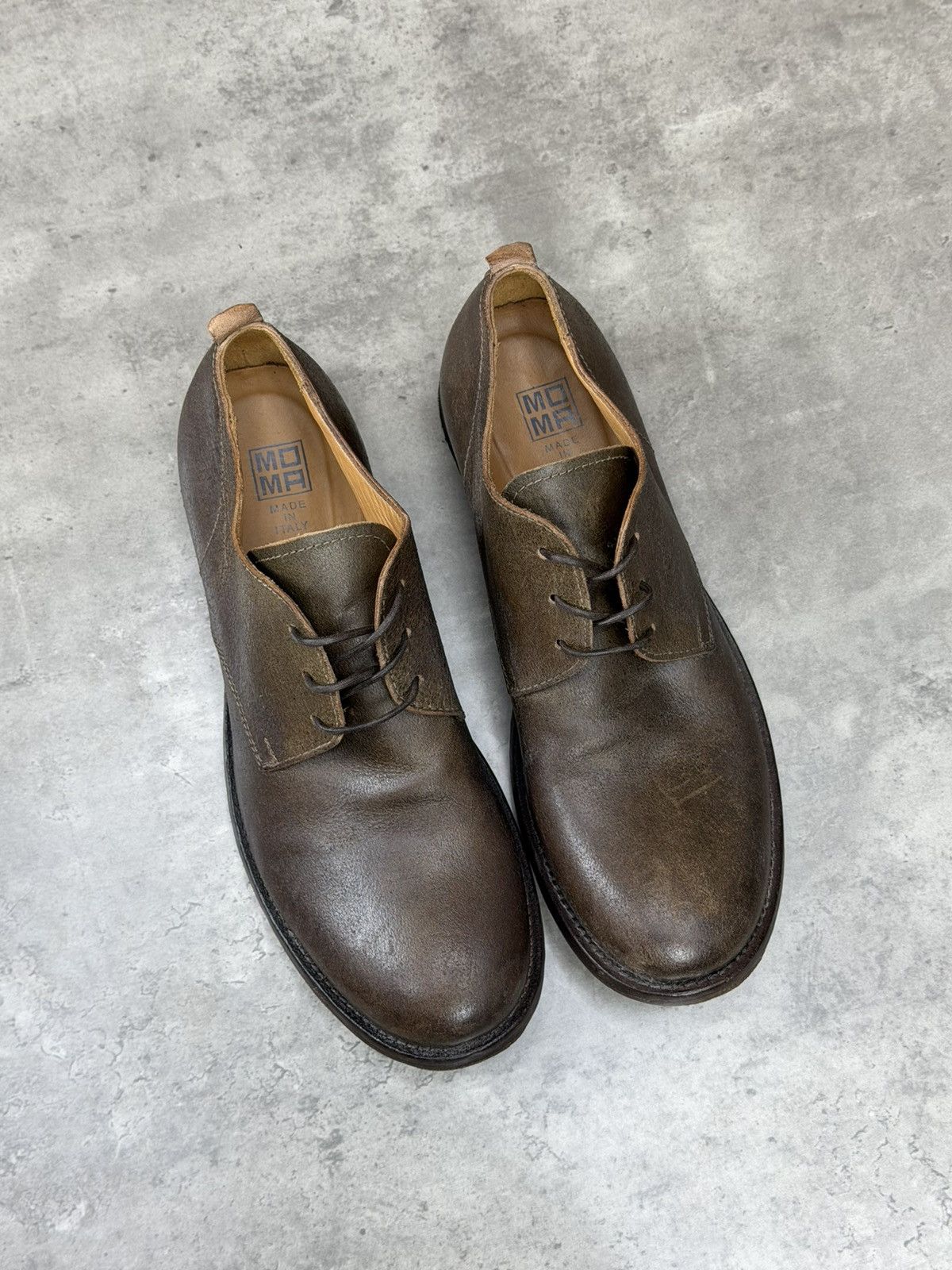 MoMA MOMA Brown Leather Distressed Derby Shoes Size 42 Size US 9 / EU 42 - 10 Thumbnail