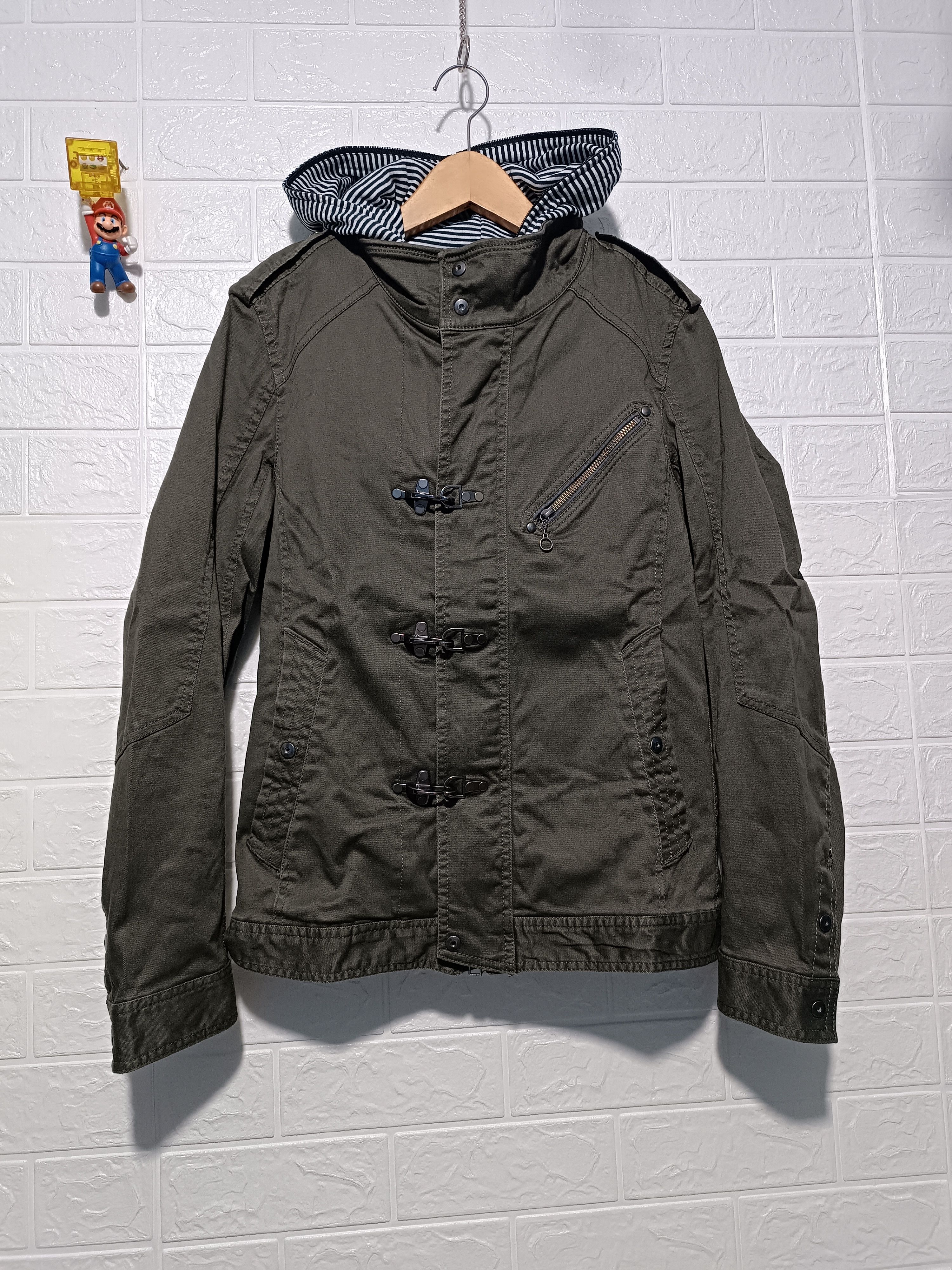 Japanese Brand Japanese Double Layer Hook Metal Button Hoodie Jacket Size US M / EU 48-50 / 2 - 2 Thumbnail
