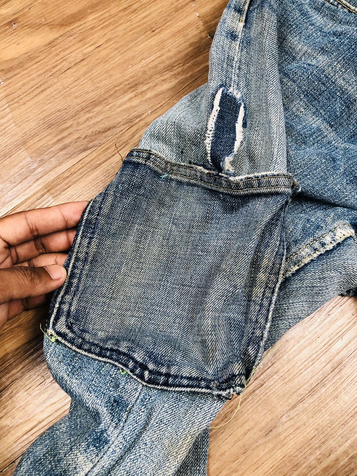 If Six Was Nine 90s Workwear Style Cargo Jeans Skull Button (38) Size US 30 / EU 46 - 9 Thumbnail