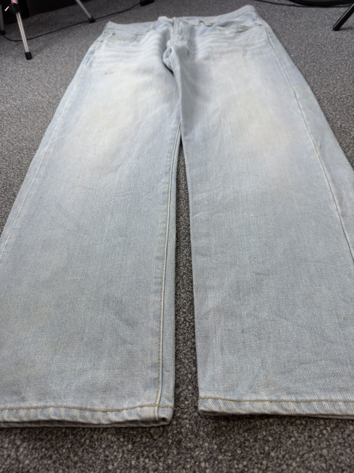 Undercover × Uniqlo Archives Japanese Light Faded Wash Denim Uniqlo Wideleg Size US 33 - 7 Thumbnail