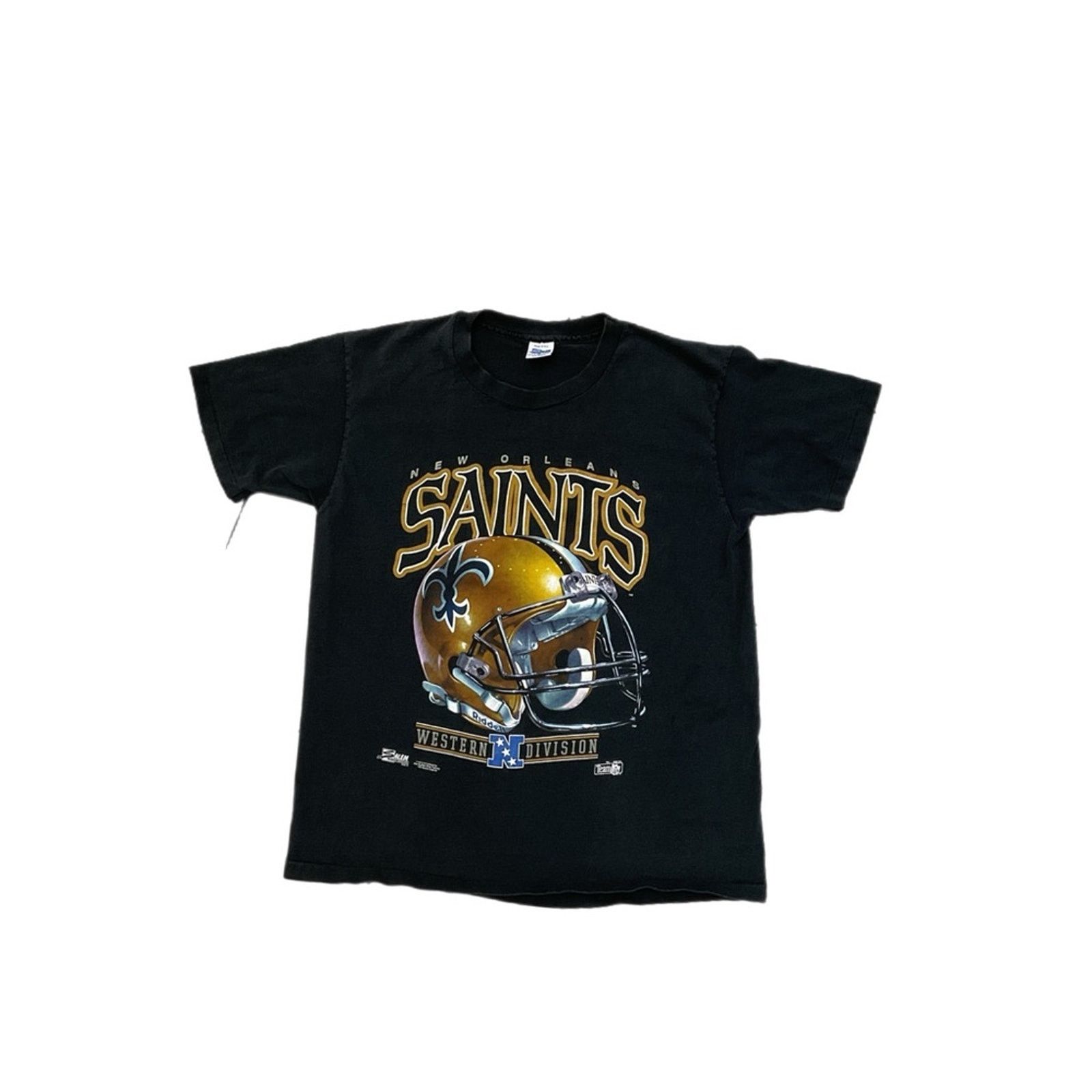 Salem Sportswear New Orleans Saints 90s Black Vintage T-Shirt Size US L / EU 52-54 / 3 - 1 Thumbnail