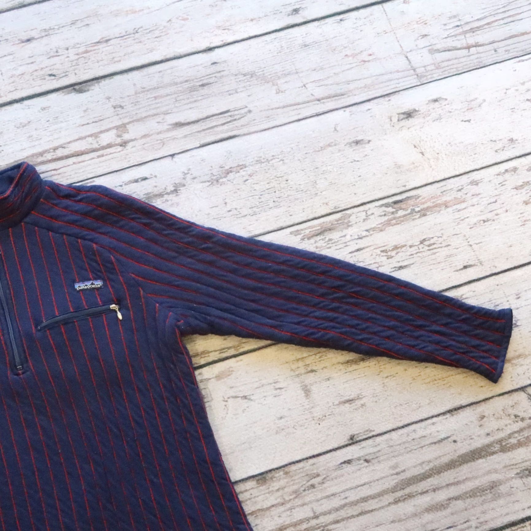 Patagonia VINTAGE Patagonia Quilt Again Stripe Pullover Jacket XL Blue Mens Size US XL / EU 56 / 4 - 5 Thumbnail