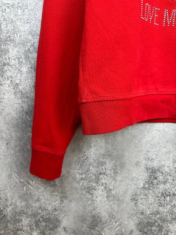 Love Moschino Love Moschino Red Crystal Logo Crew Long Sleeve Sweatshirt Size M / US 6-8 / IT 42-44 - 6 Thumbnail