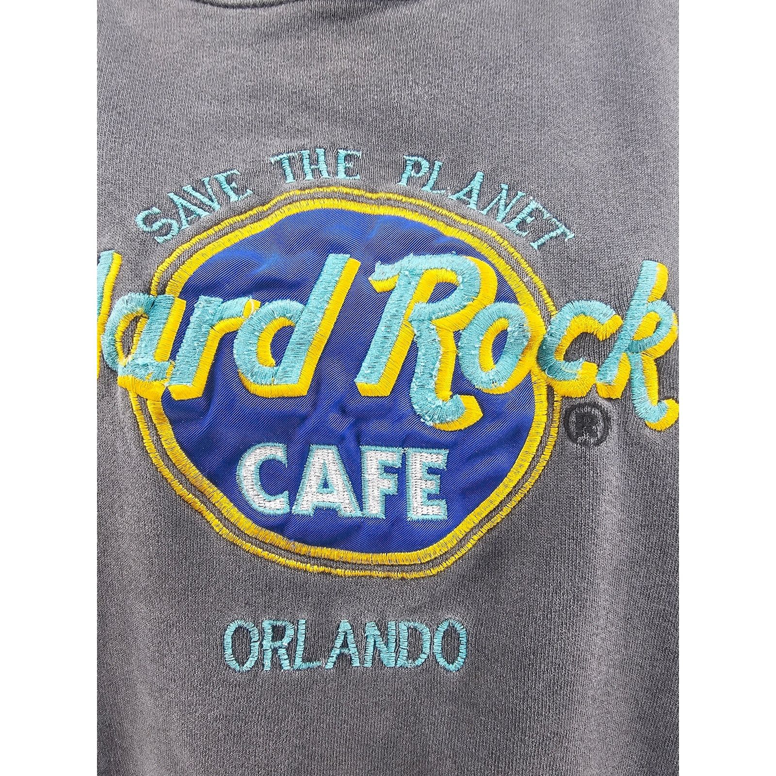 Hard Rock Cafe Vintage 90's Hard Rock Cafe Distressed Gray Sweatshirt L Size L / US 10 / IT 46 - 2 Thumbnail