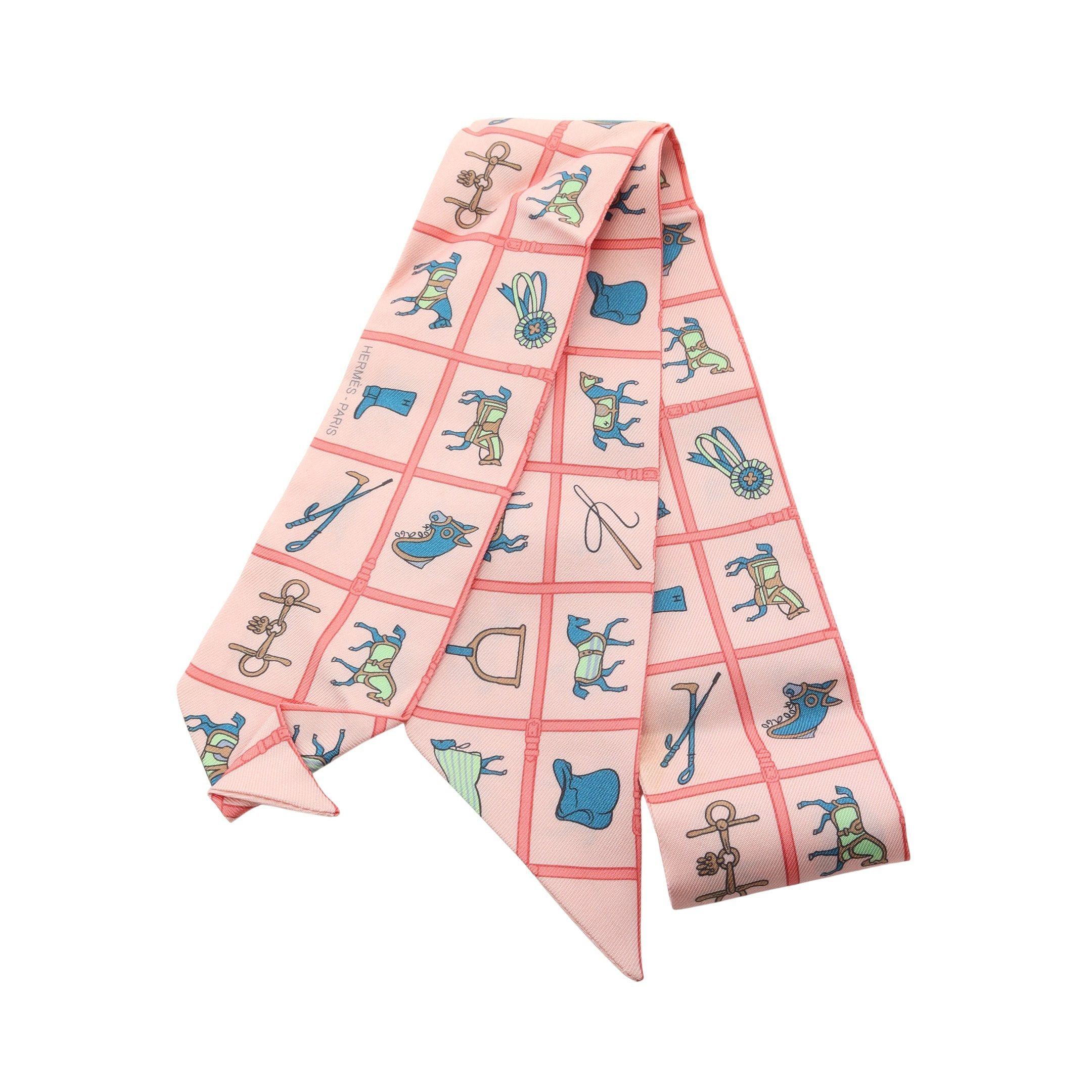 Hermes Hermes Twilly Ribbon Scarf Silk Pink Multicolor Size ONE SIZE - 1 Thumbnail