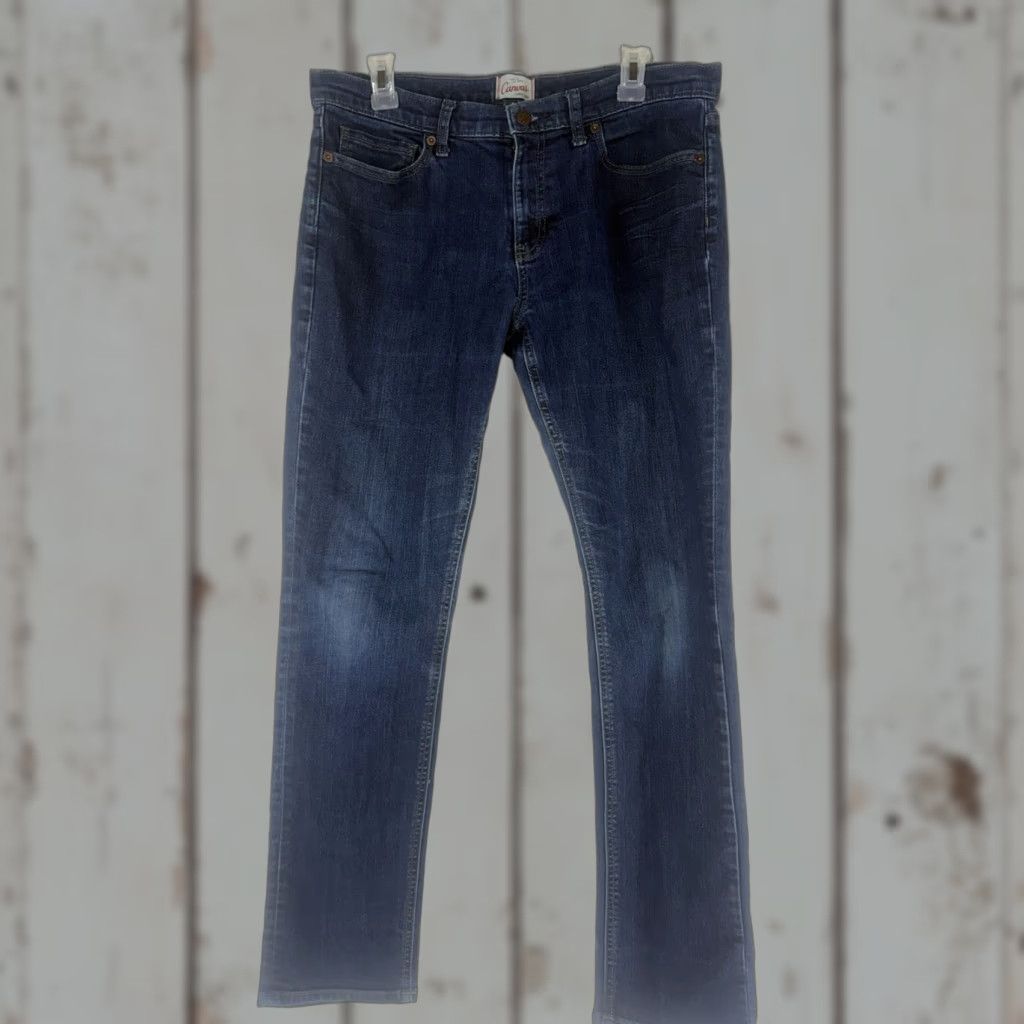 Lands' End Lands' End Canvas Pin Straight Jeans Womens Size 10 Blue 100% Cotton Denim Regular Rise Mid 5-Pocket Design Easy Care Machine Washable Big: 29 Inseam Size 32" / US 10 / IT 46 - 1 Thumbnail