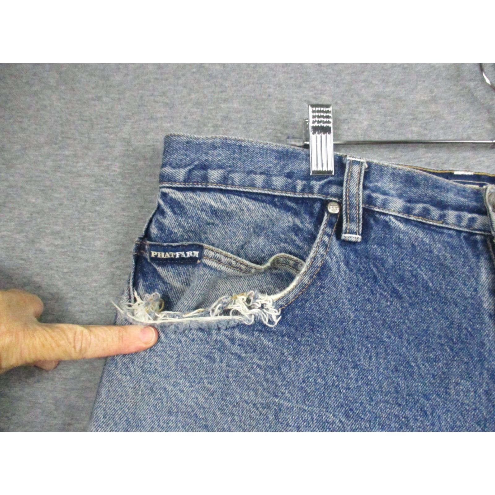 Phat Farm VINTAGE Phat Farm Jeans Mens 36x33 Blue Denim Hip Hop Baggy Loose Y2K Skater Size US 36 / EU 52 - 7 Thumbnail