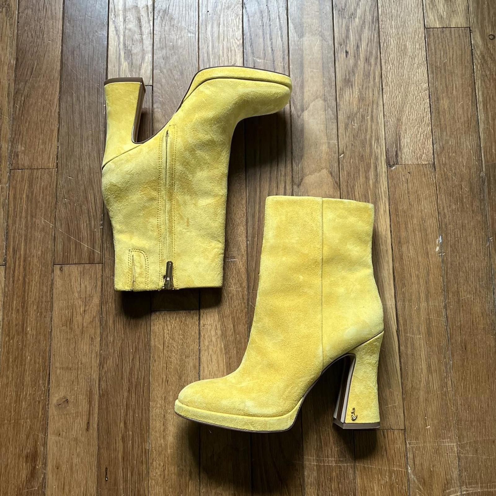 Other Sam Edelman Jaye Yellow Suede Block Heel Squared Size US 7.5 / IT 37.5 - 1 Thumbnail