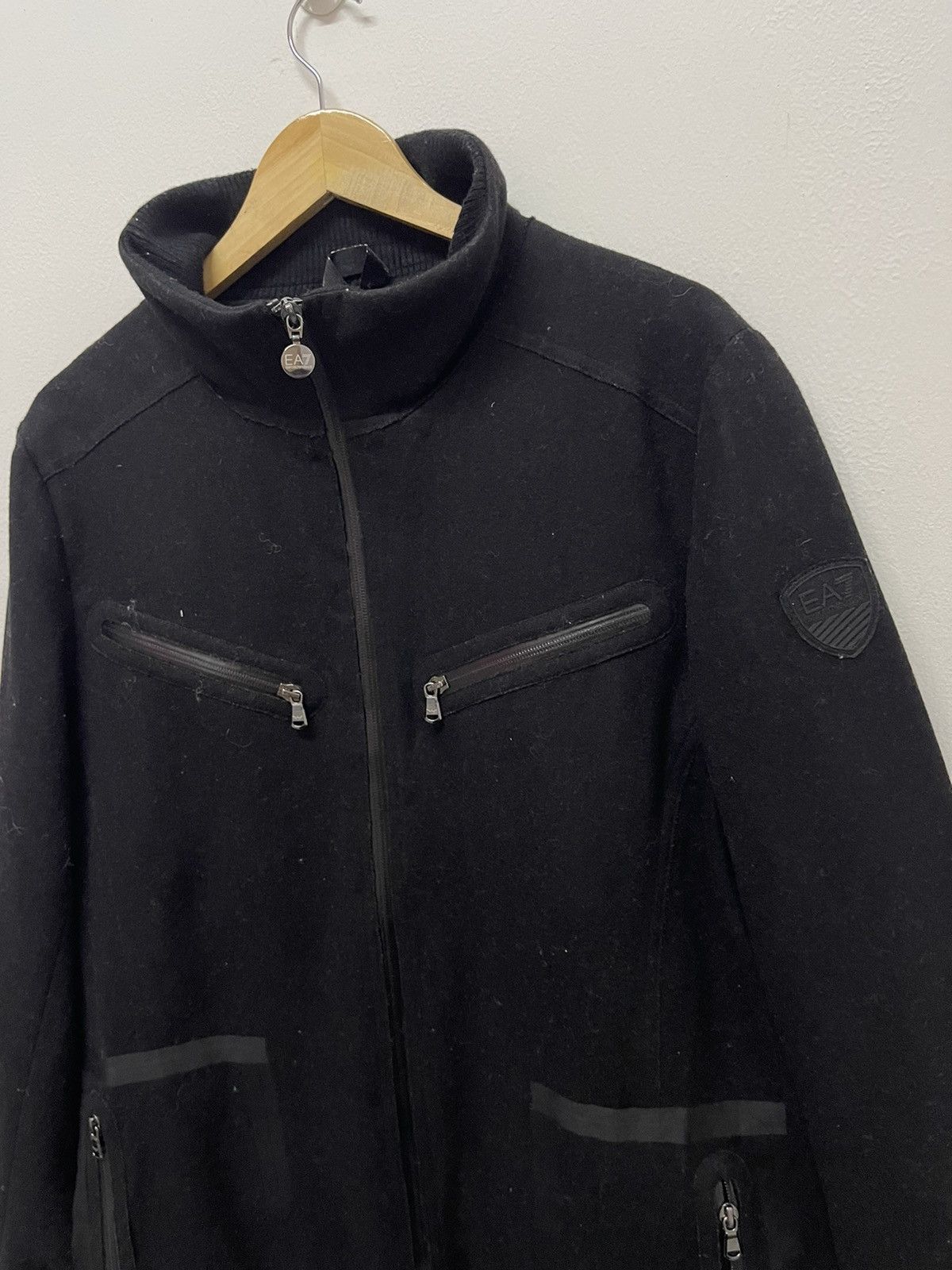 Emporio Armani Vintage Black Emporio Armani Wool Zipper Design Size US L / EU 52-54 / 3 - 2 Thumbnail
