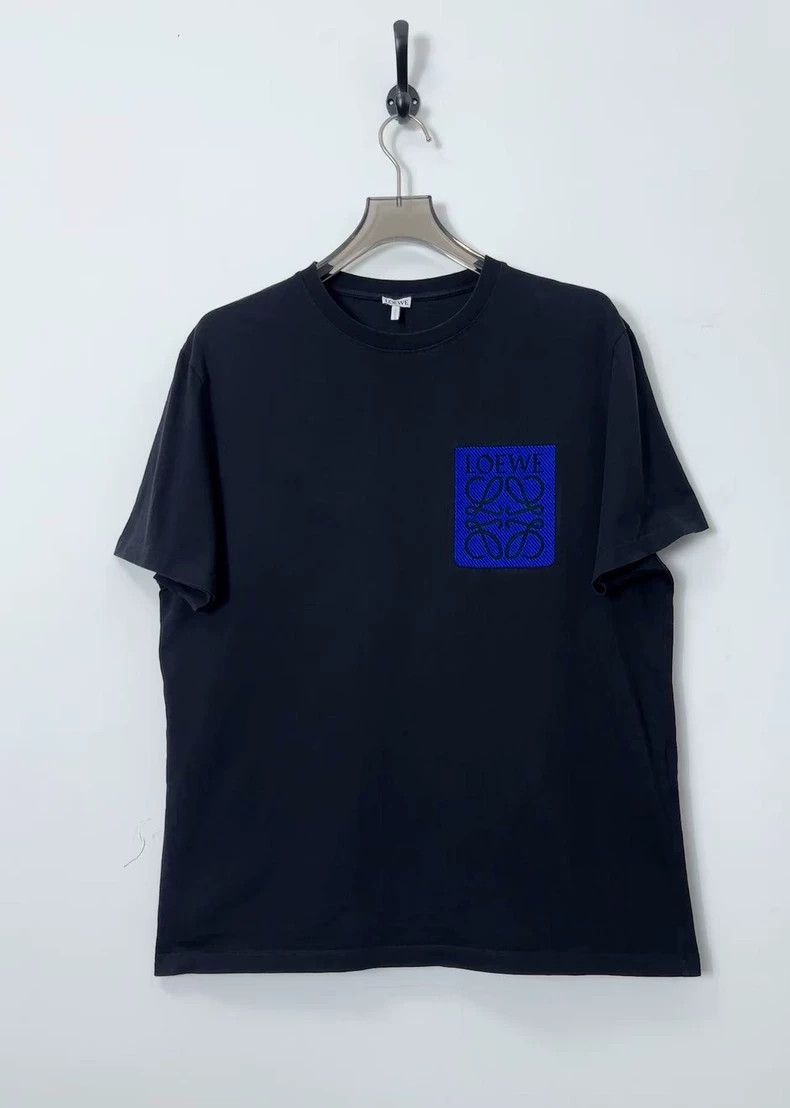 Loewe LOEWE Pocket Embroidered Logo Blue and Black T-Shirt 24ss Size US M / EU 48-50 / 2 - 1 Thumbnail