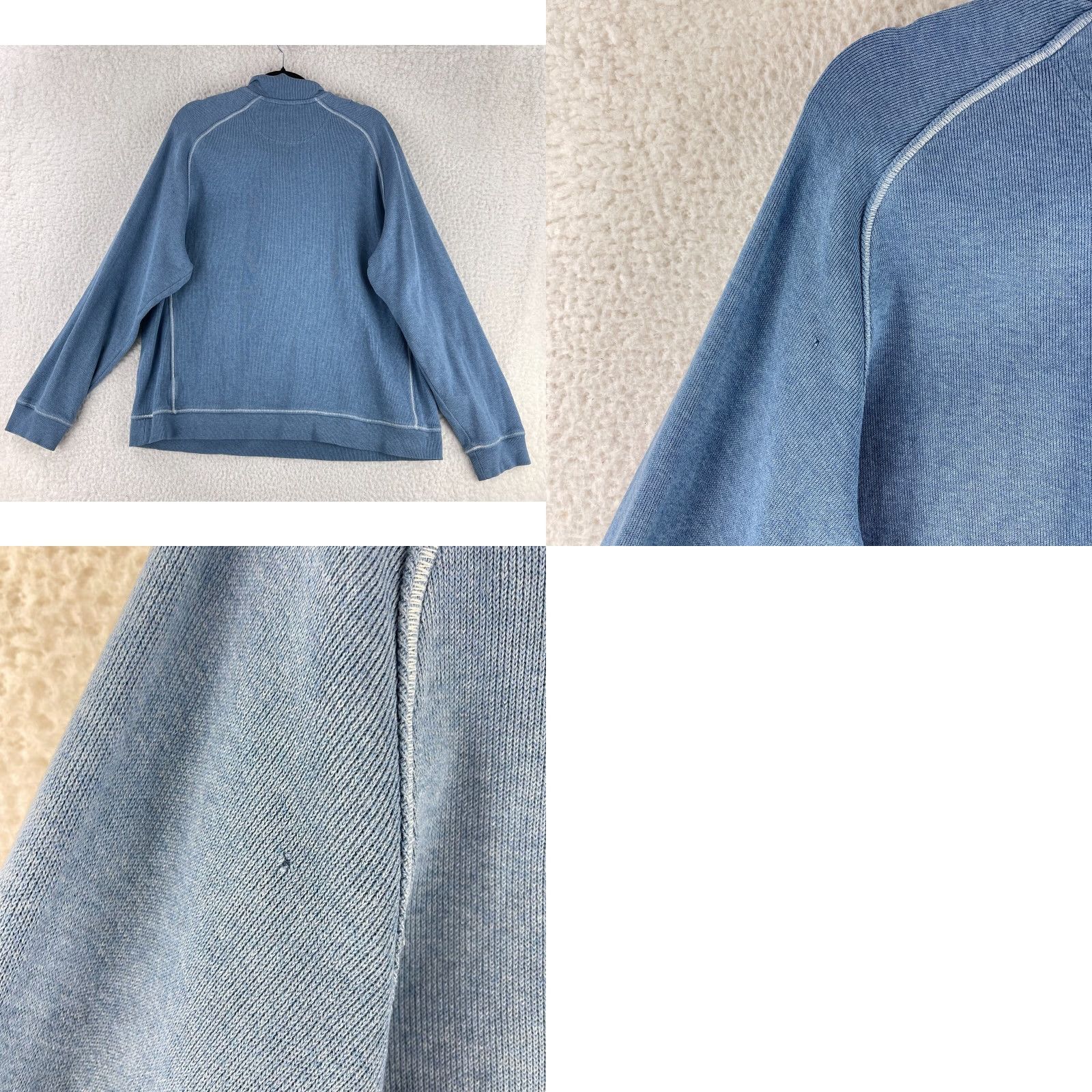 Vintage L.L. Bean Blue Traditional Fit 1/4 Zip Sweater Mens XL Long Sleeve Cotton Size US XL / EU 56 / 4 - 9 Thumbnail