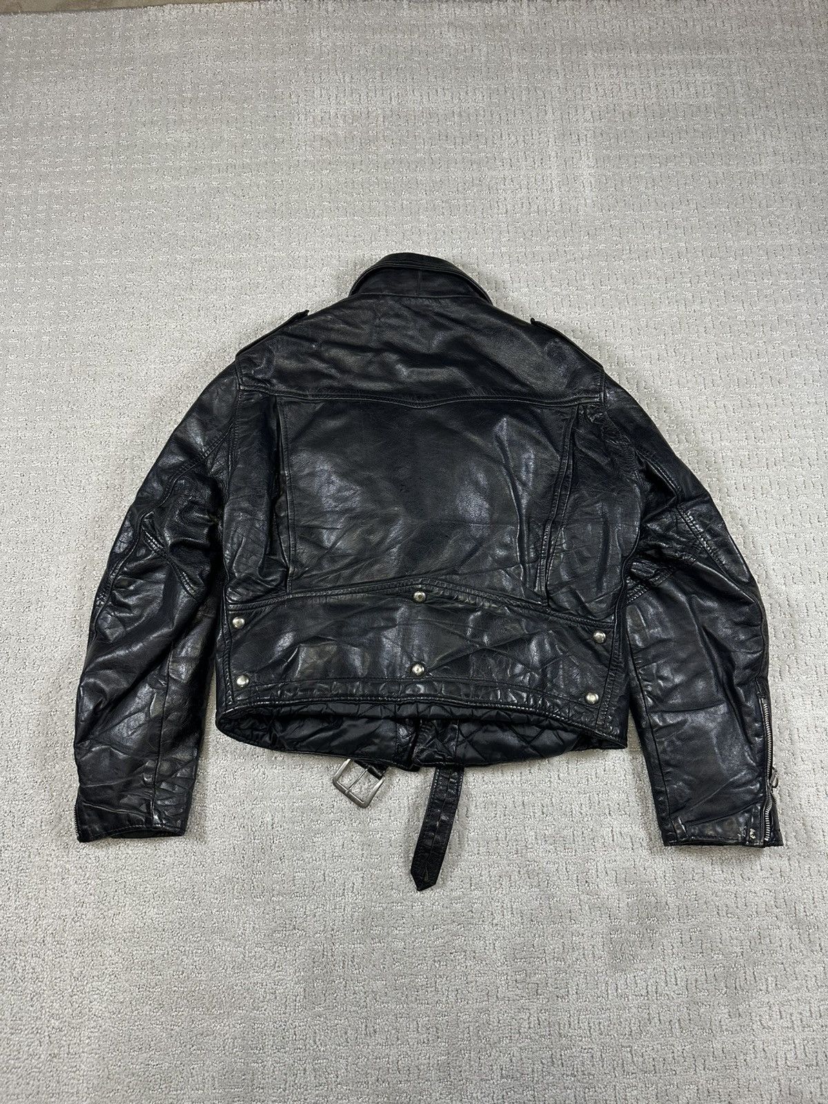Vintage 70s/80s black leather biker jacket Size US S / EU 44-46 / 1 - 5 Thumbnail