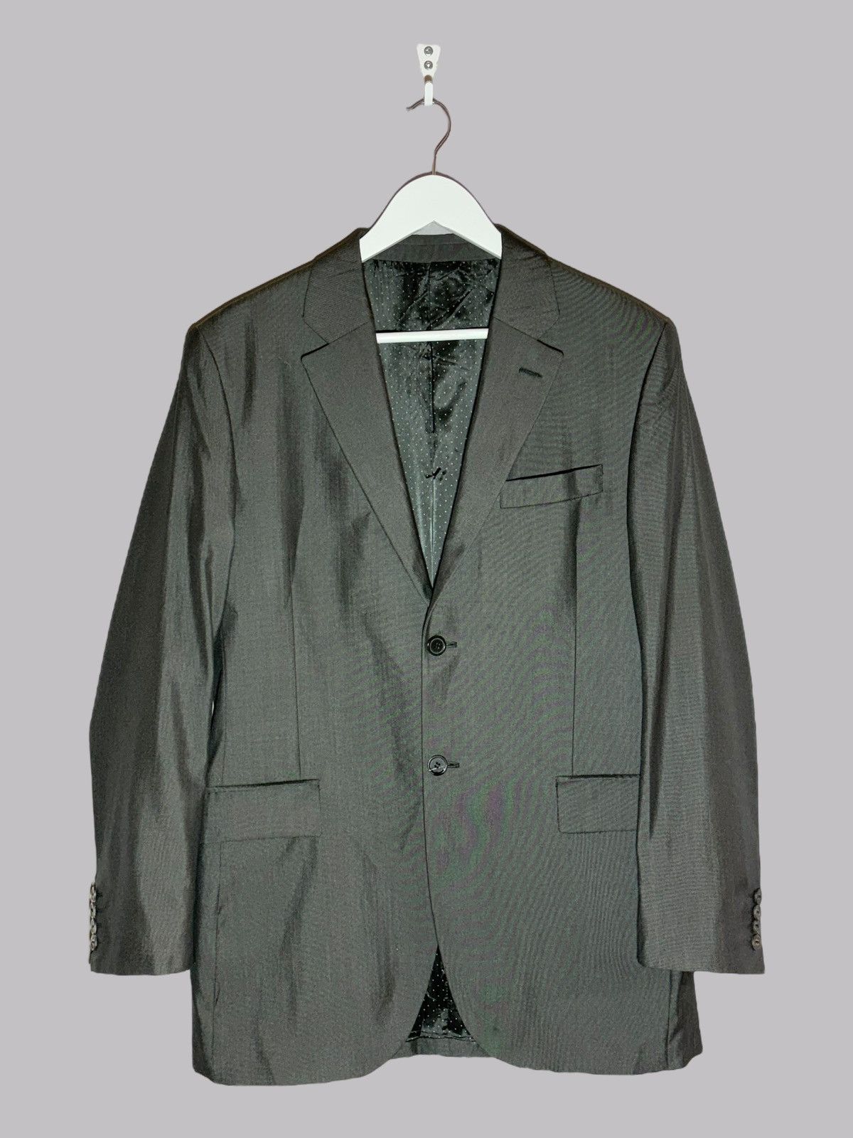 Givenchy Givenchy Paris Shiny Charcoal Grey Blazer Wool Silk Jacket Size 50R - 1 Thumbnail