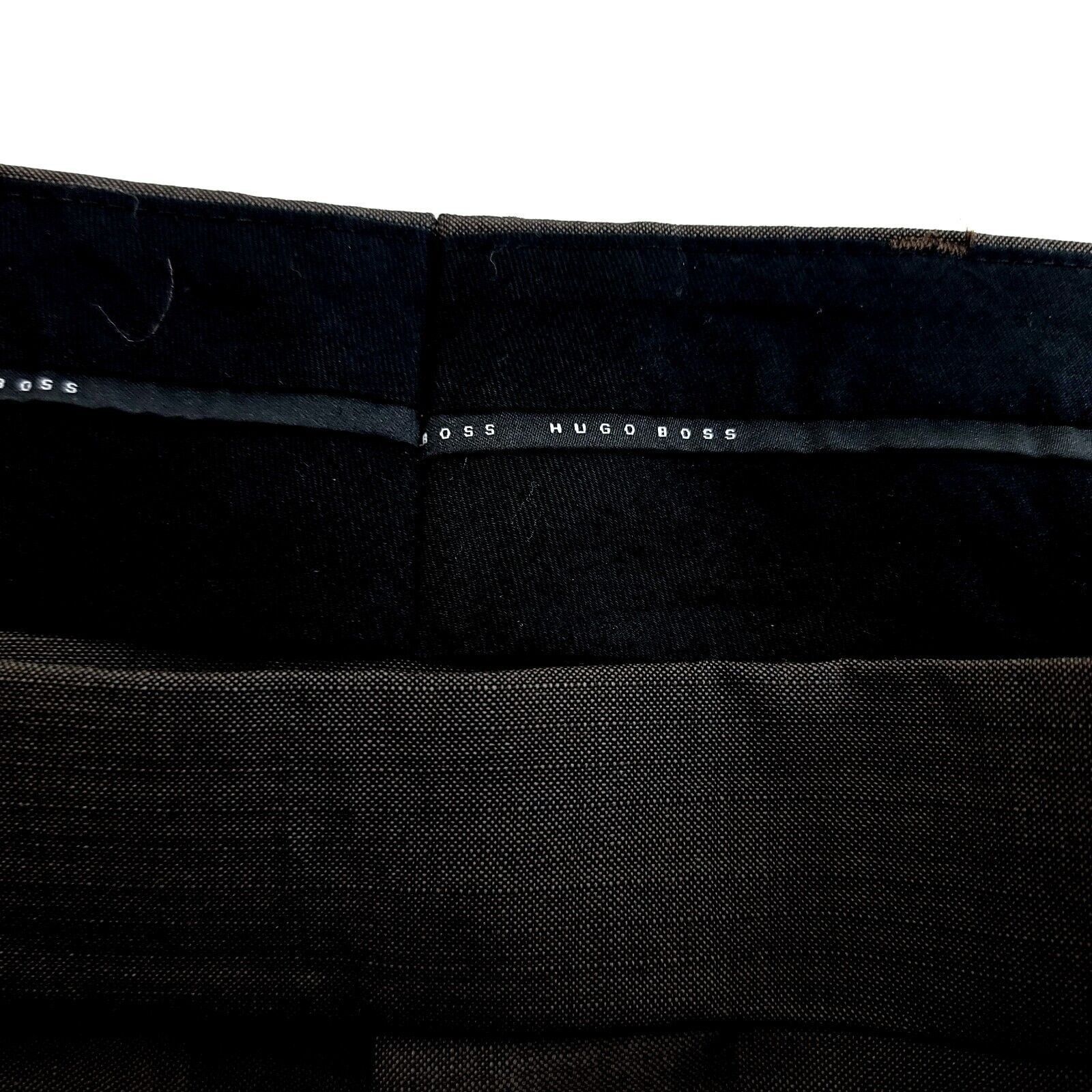 Hugo Boss Hugo Boss Pasini Gray Flat Front Birdseye Wool Mid Rise Dres Size 34R - 4 Thumbnail